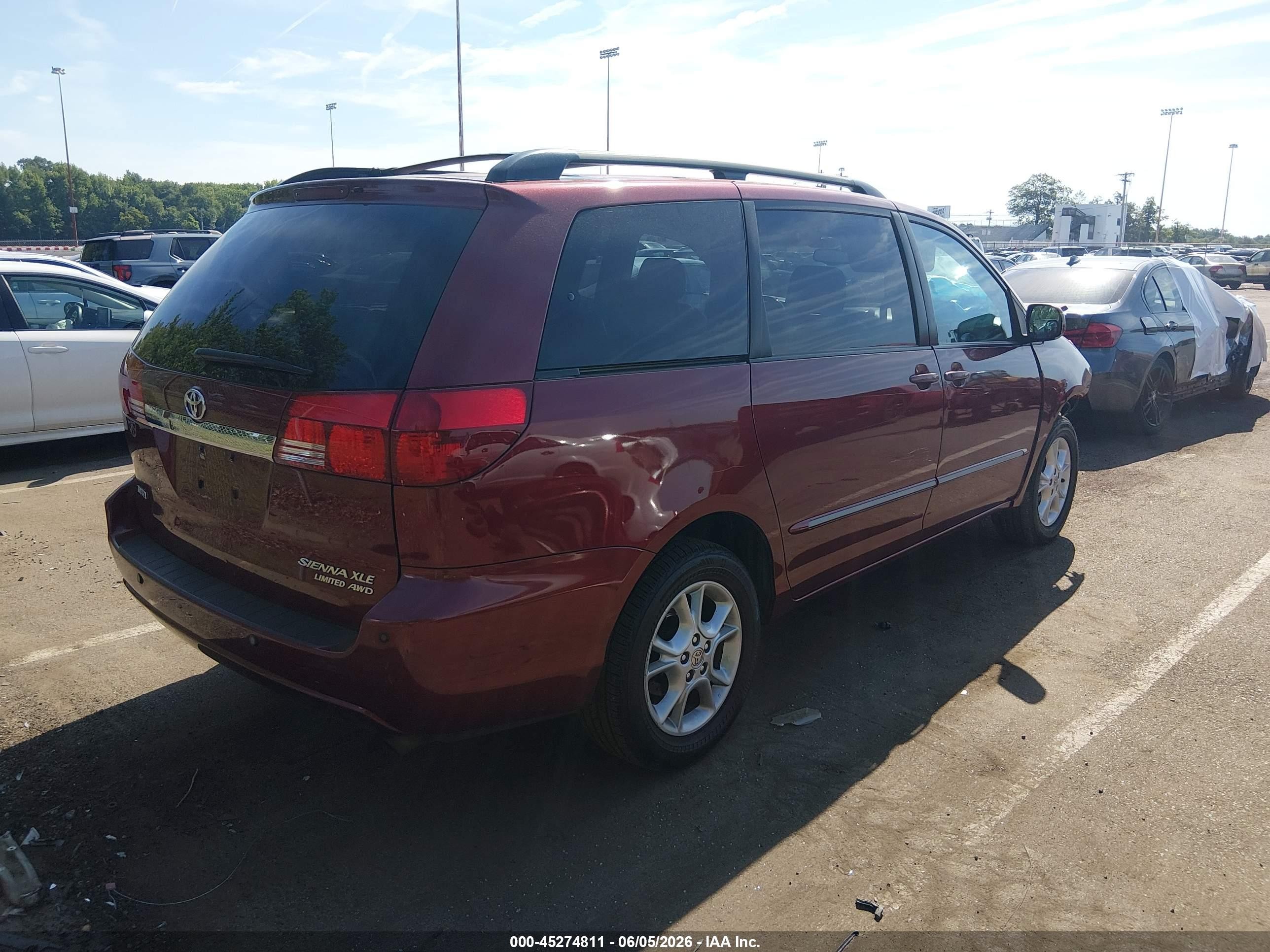 2004 Toyota Sienna Xle Limited Red vin: 5TDBA22C54S025388