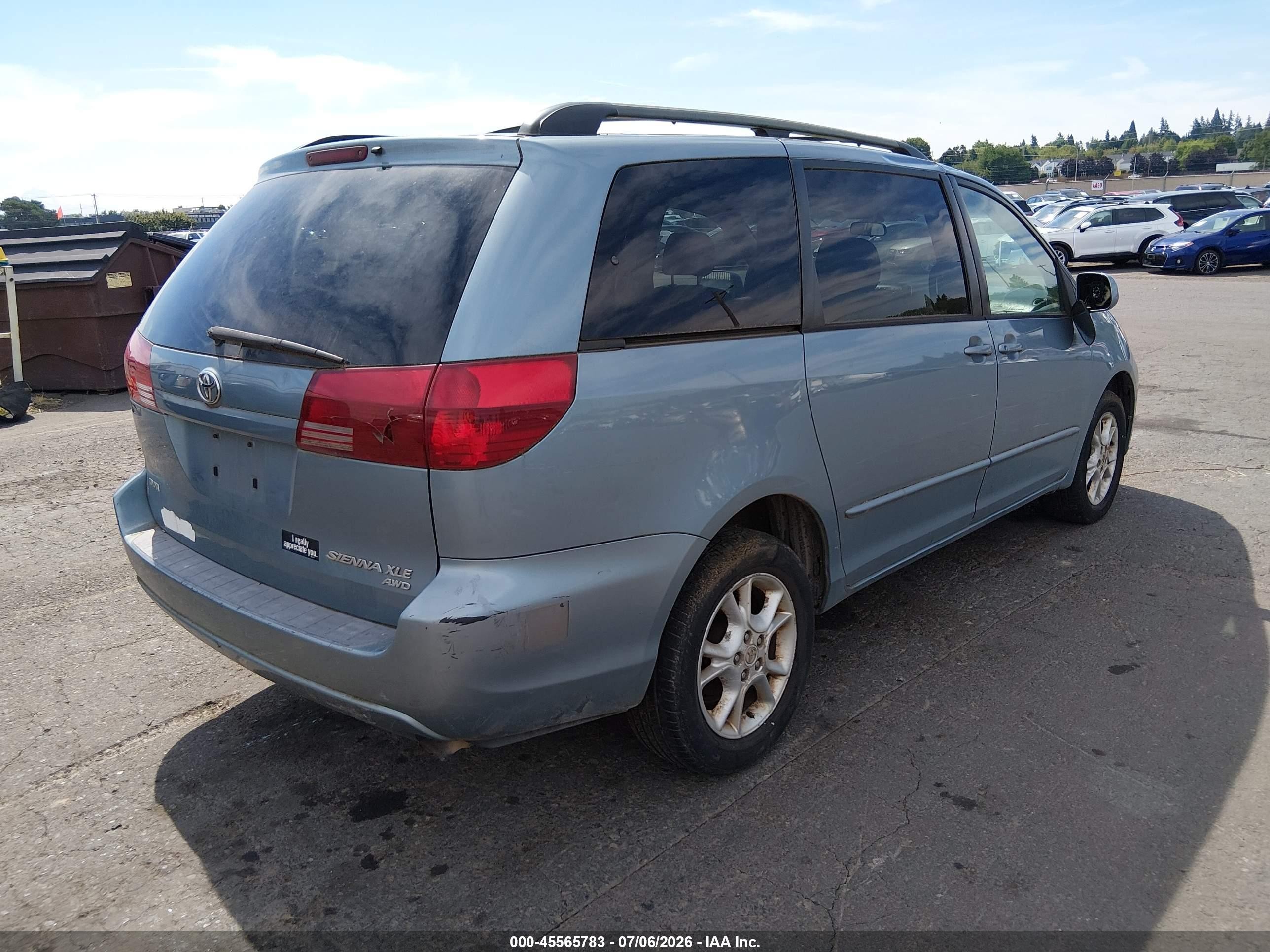 2005 Toyota Sienna Xle Blue vin: 5TDBA22C65S035526