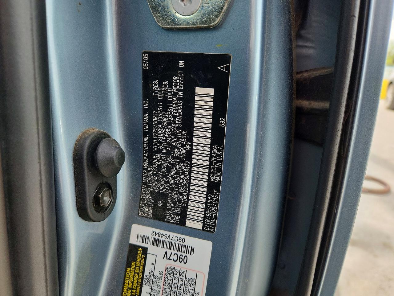 2005 Toyota Sienna Xle Limited 7 Passenger Синий vin: 5TDBA22C85S048472