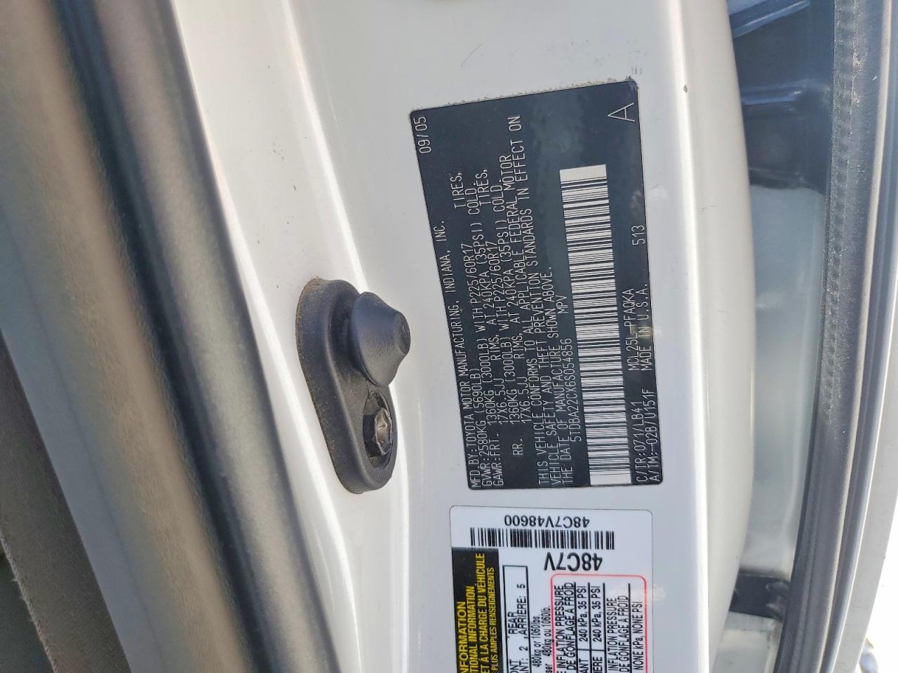 2006 Toyota Sienna Xle Limited 7 Passenger White vin: 5TDBA22CX6S054856