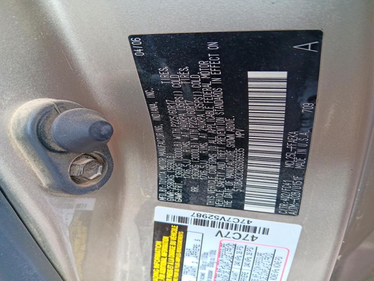 2006 Toyota Sienna Le Tan vin: 5TDBA23C26S066935