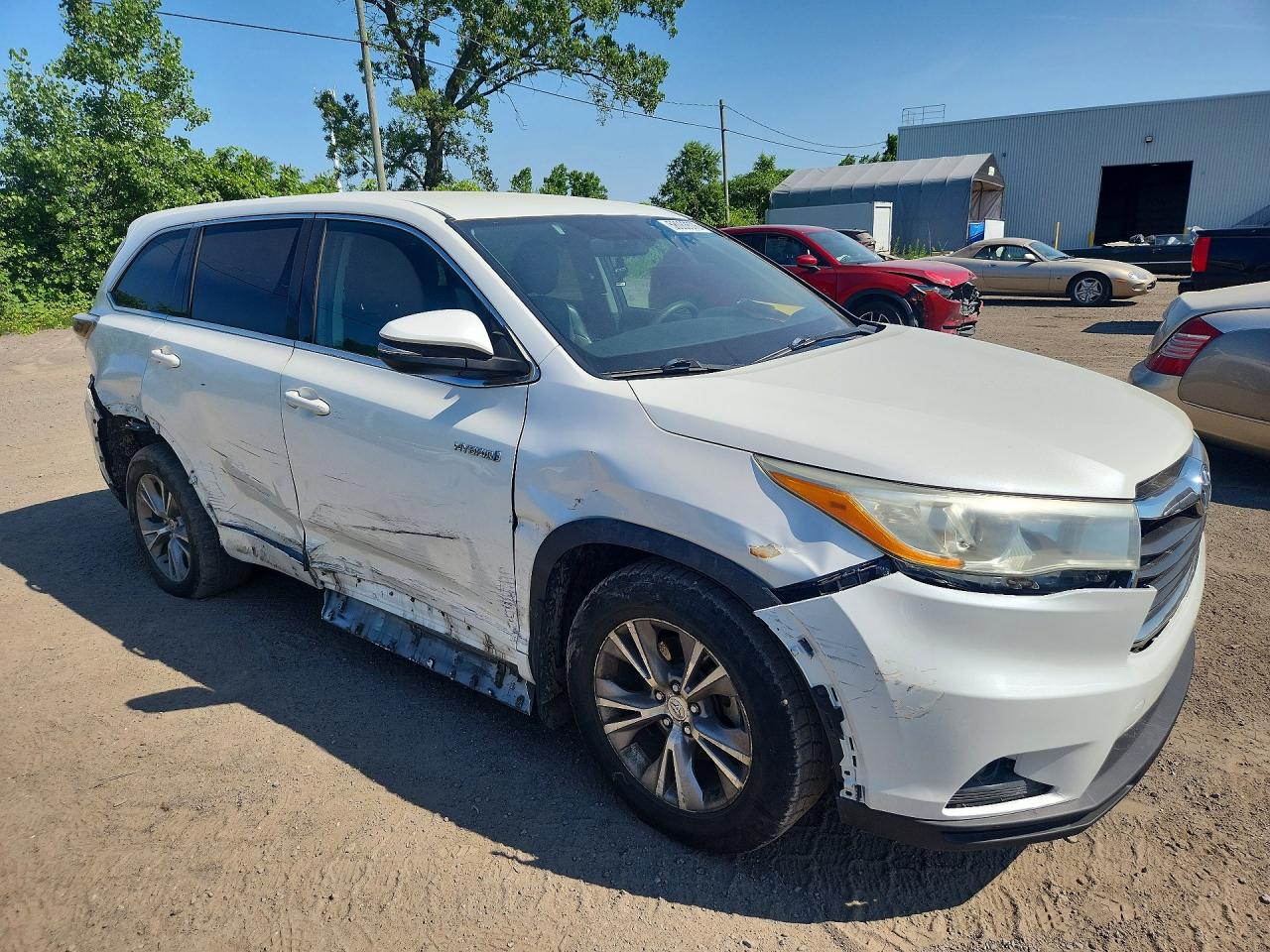 2015 Toyota Highlander Hybrid White vin: 5TDBCRFH0FS011846