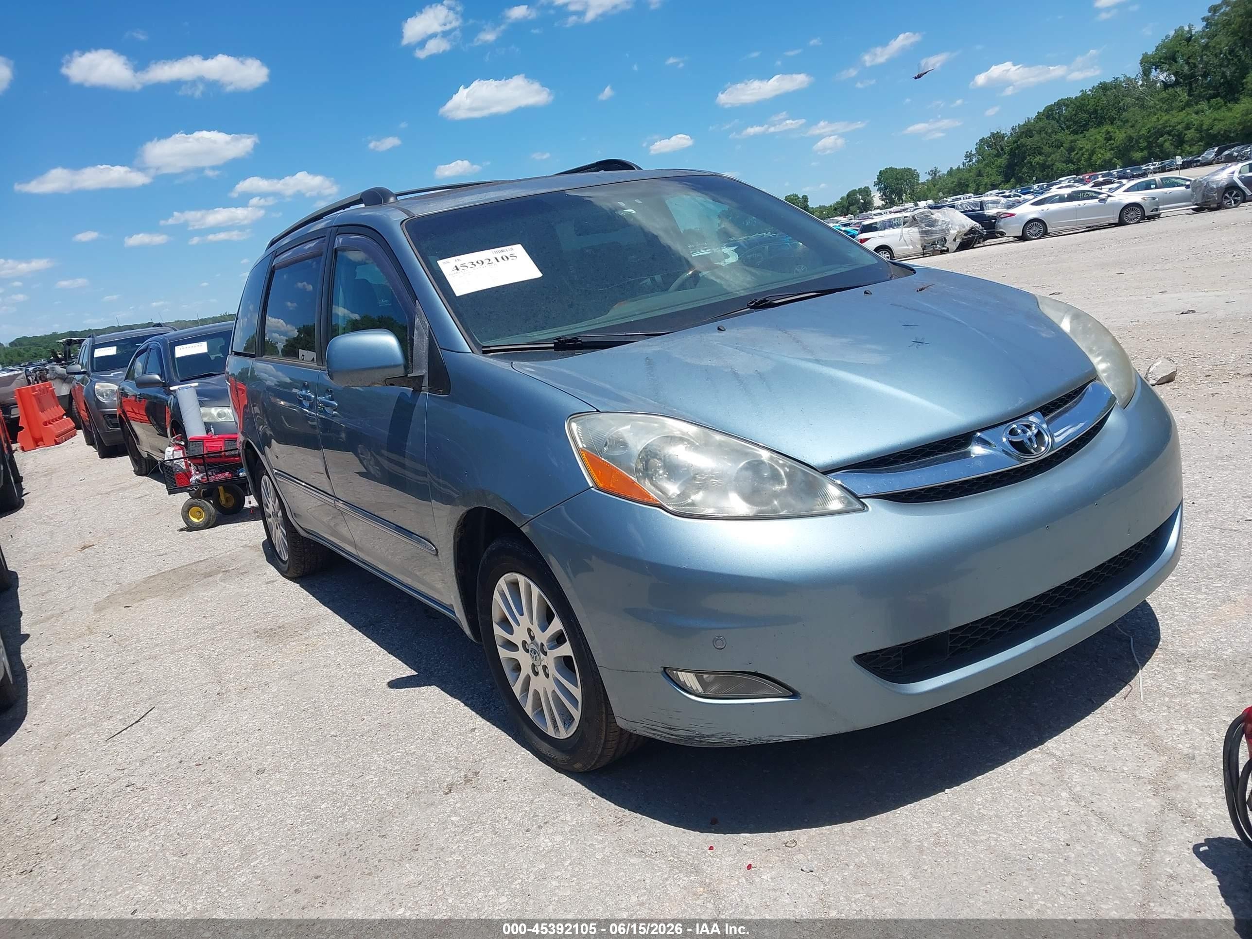 2007 Toyota Sienna Xle Limited Light Blue vin: 5TDBK22C37S005173