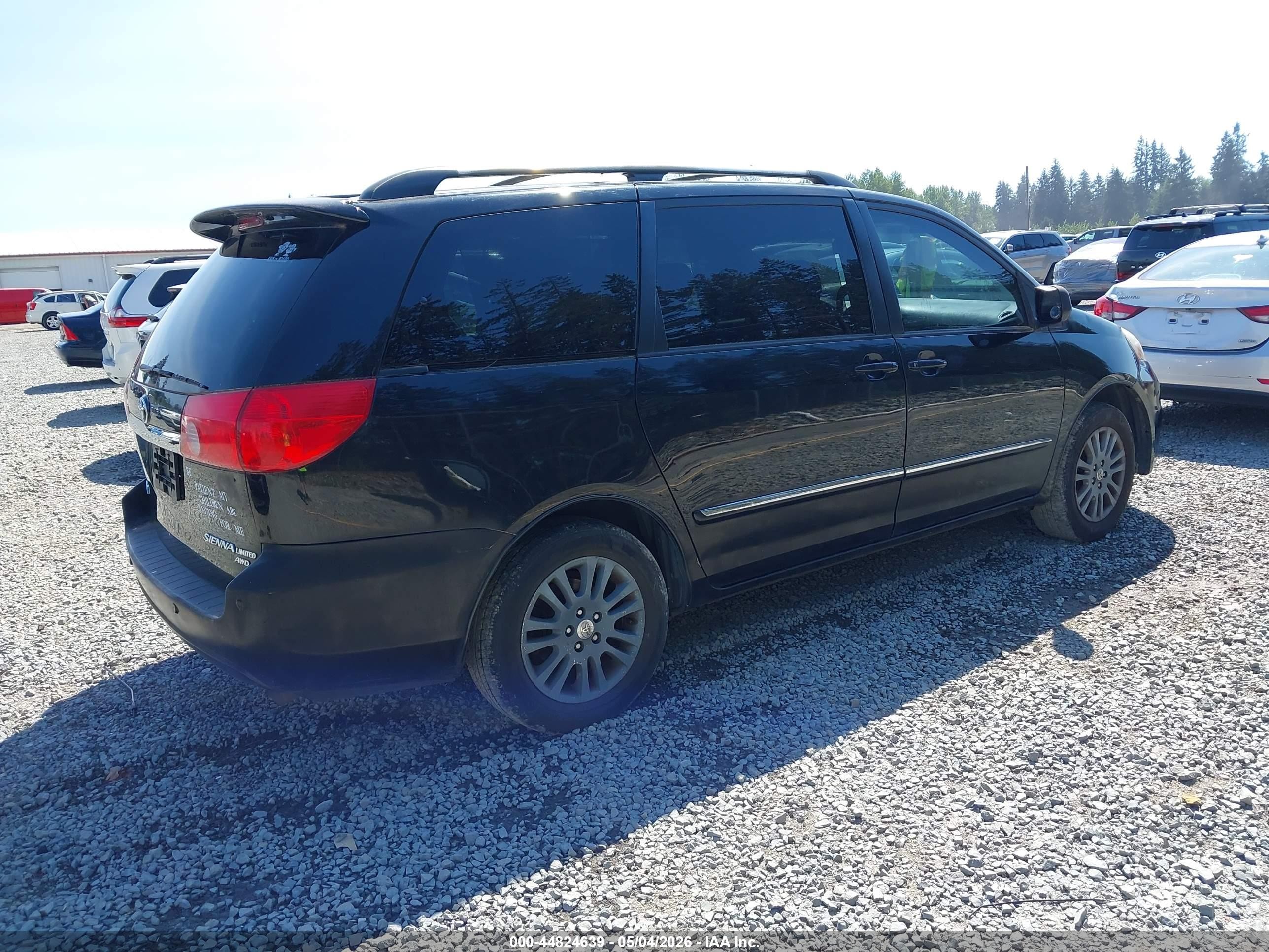 2008 Toyota Sienna Limited Black vin: 5TDBK22C68S015861
