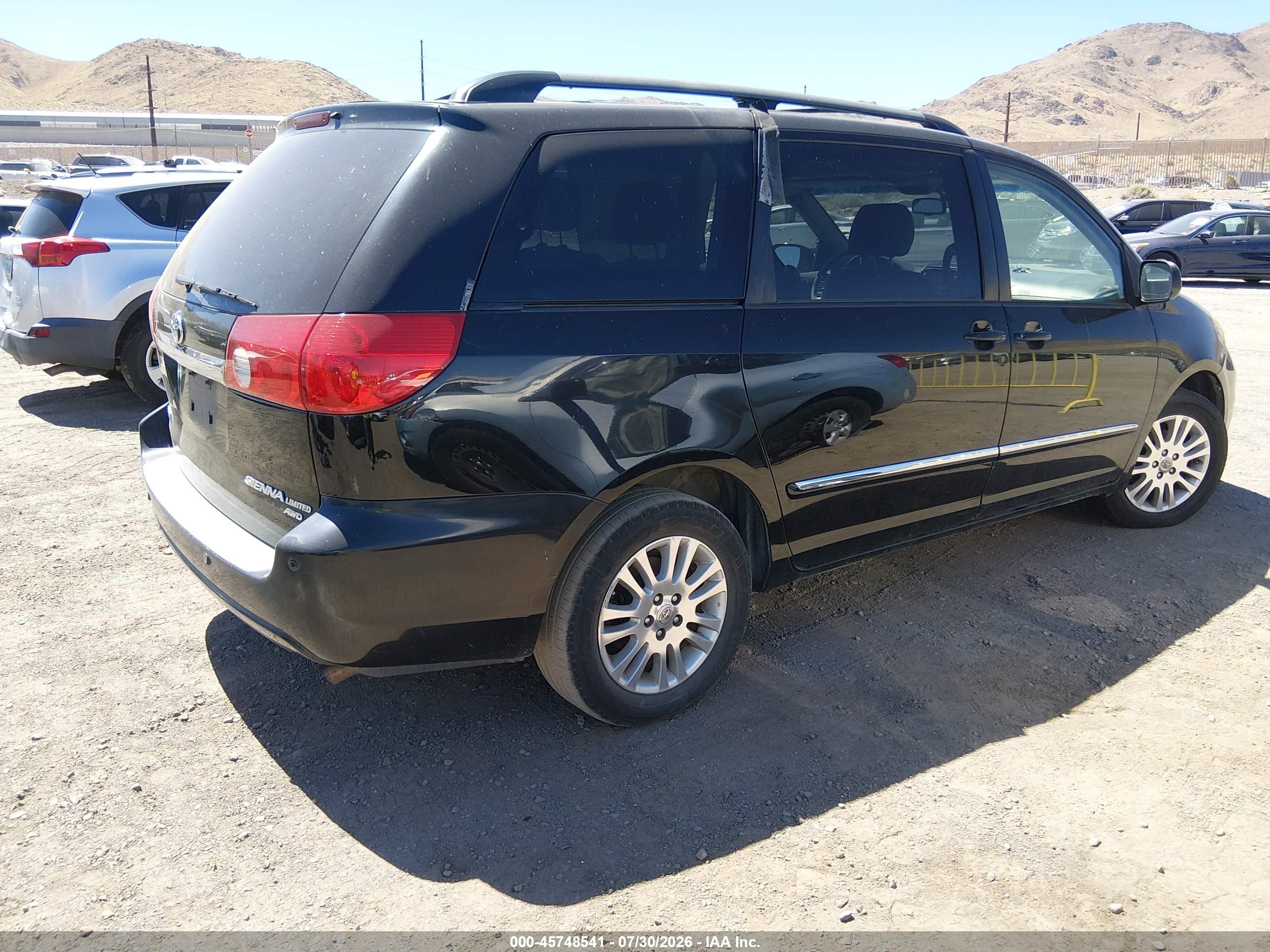 2008 Toyota Sienna Limited Black vin: 5TDBK22C78S019269