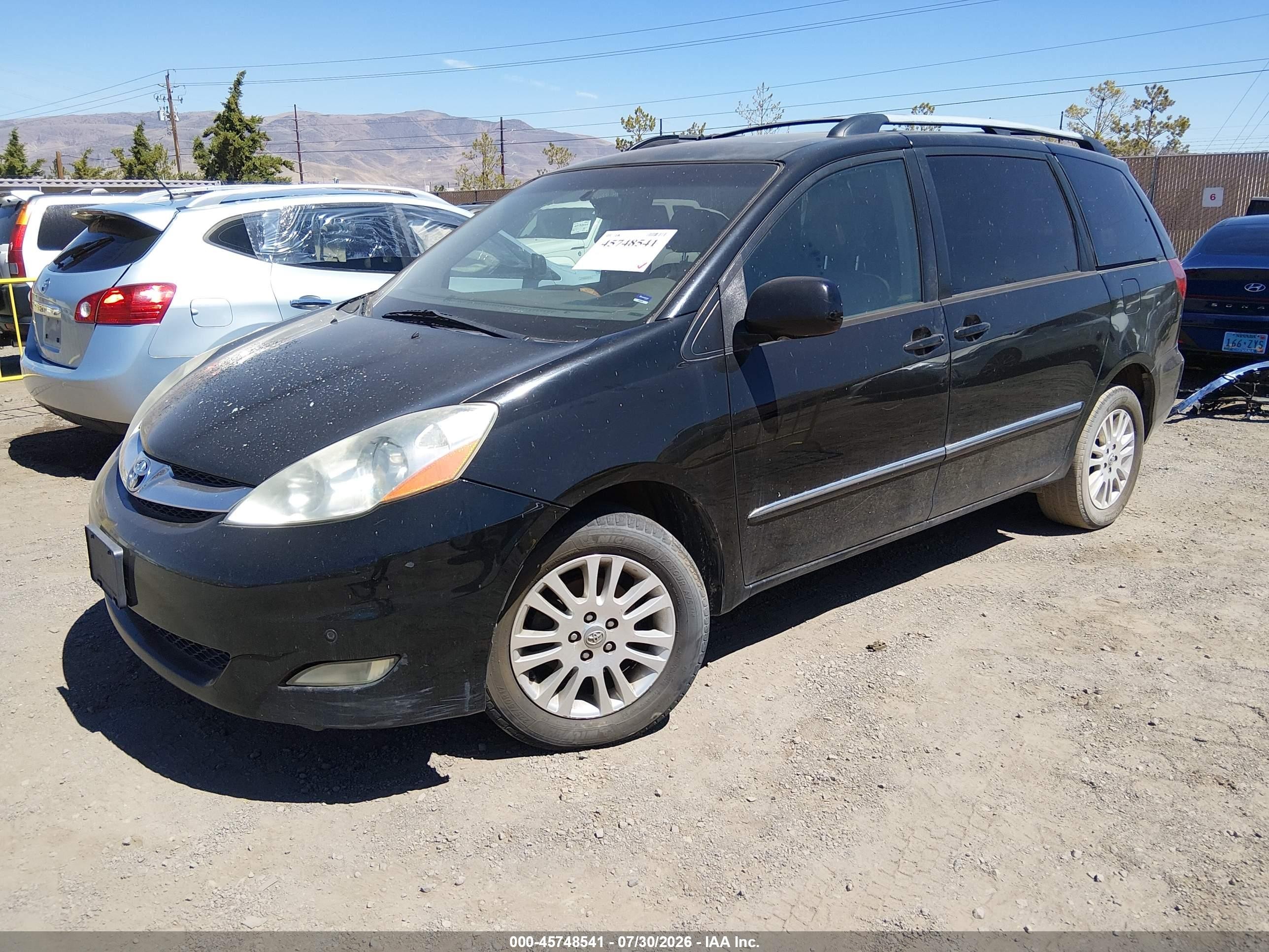 2008 Toyota Sienna Limited Black vin: 5TDBK22C78S019269
