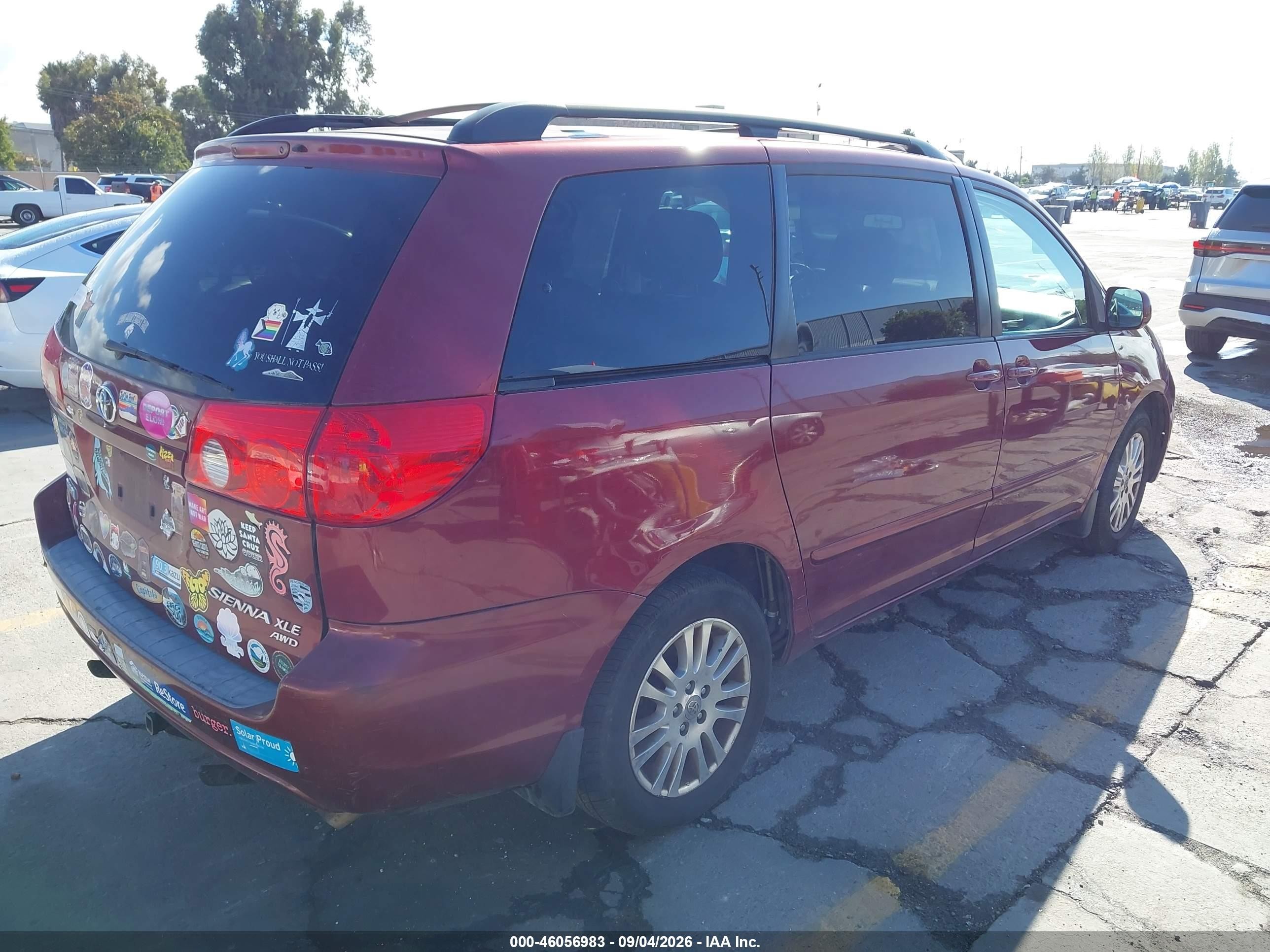 2007 Toyota Sienna Xle Burgundy vin: 5TDBK22C97S003511