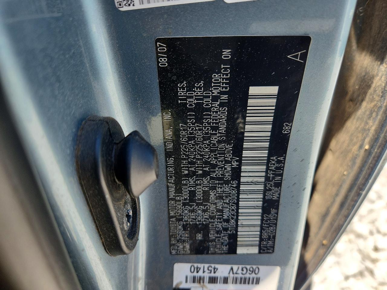 2007 Toyota Sienna Le Gray vin: 5TDBK23C87S008746