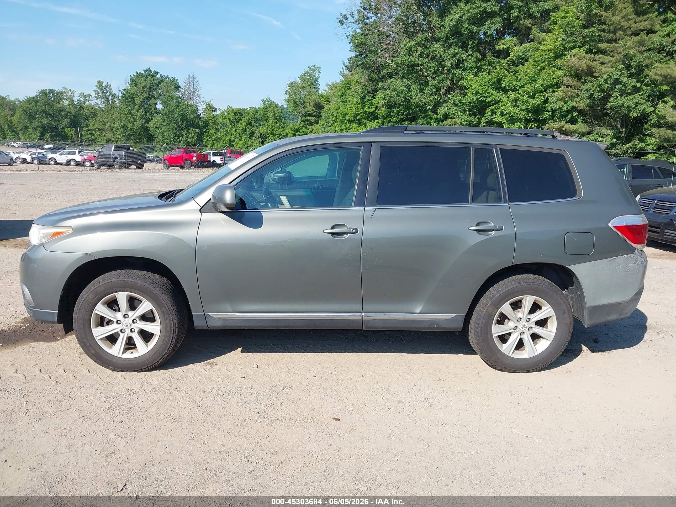 2012 Toyota Highlander Base V6 Gray vin: 5TDBK3EH0CS097589