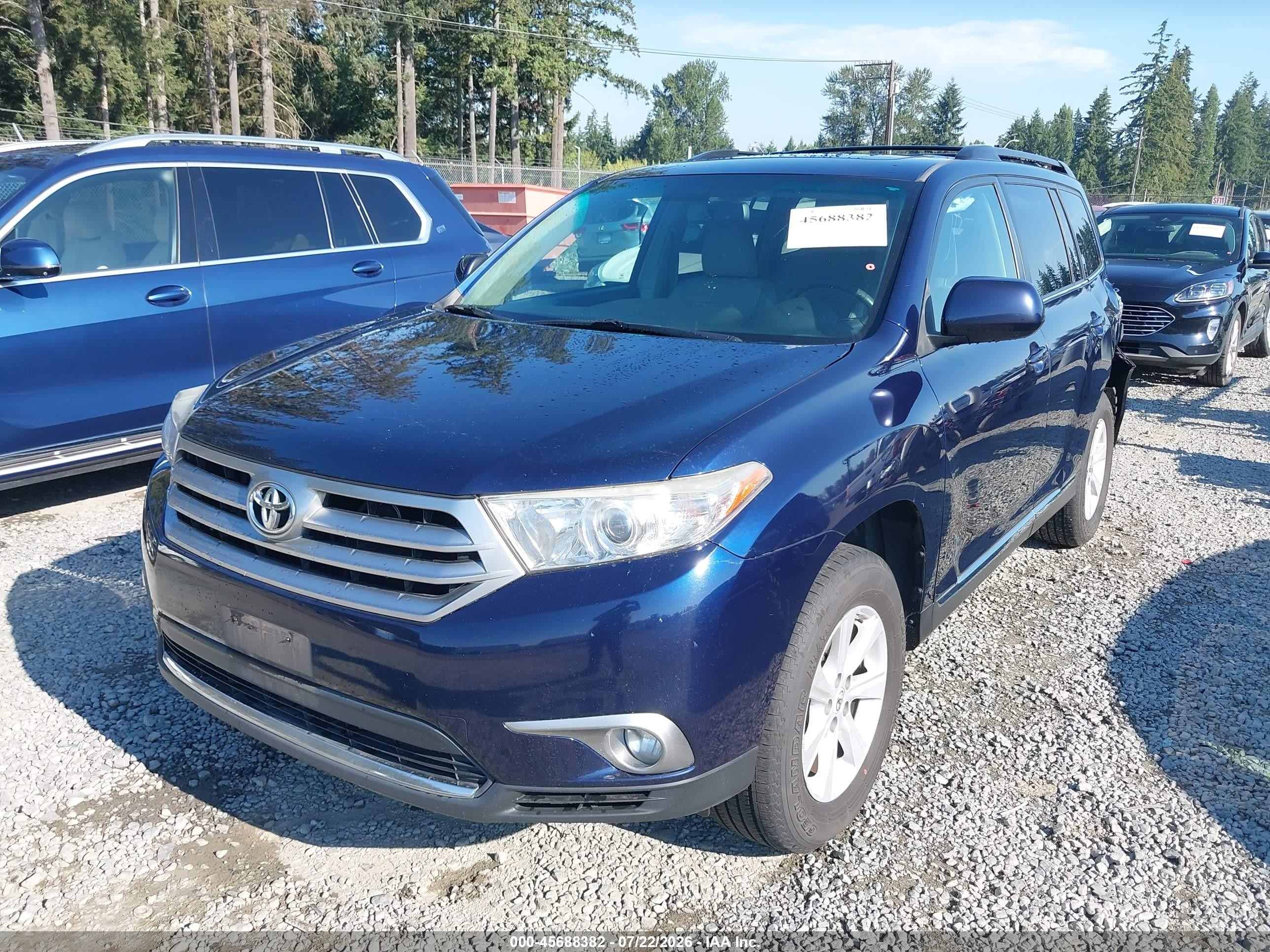 2012 Toyota Highlander Se V6 Dark Blue vin: 5TDBK3EH0CS111135