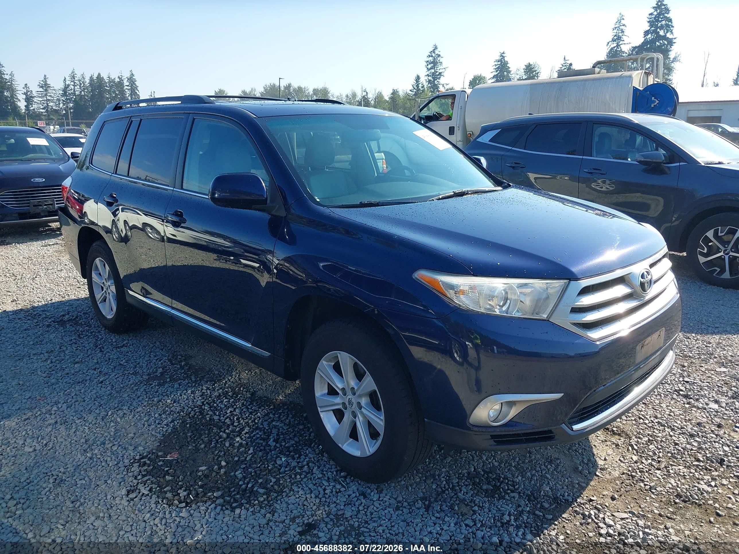 2012 Toyota Highlander Se V6 Dark Blue vin: 5TDBK3EH0CS111135