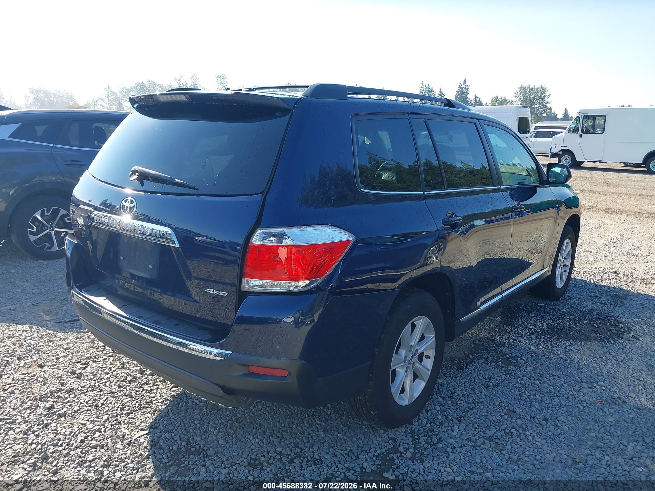 2012 Toyota Highlander Se V6 Dark Blue vin: 5TDBK3EH0CS111135
