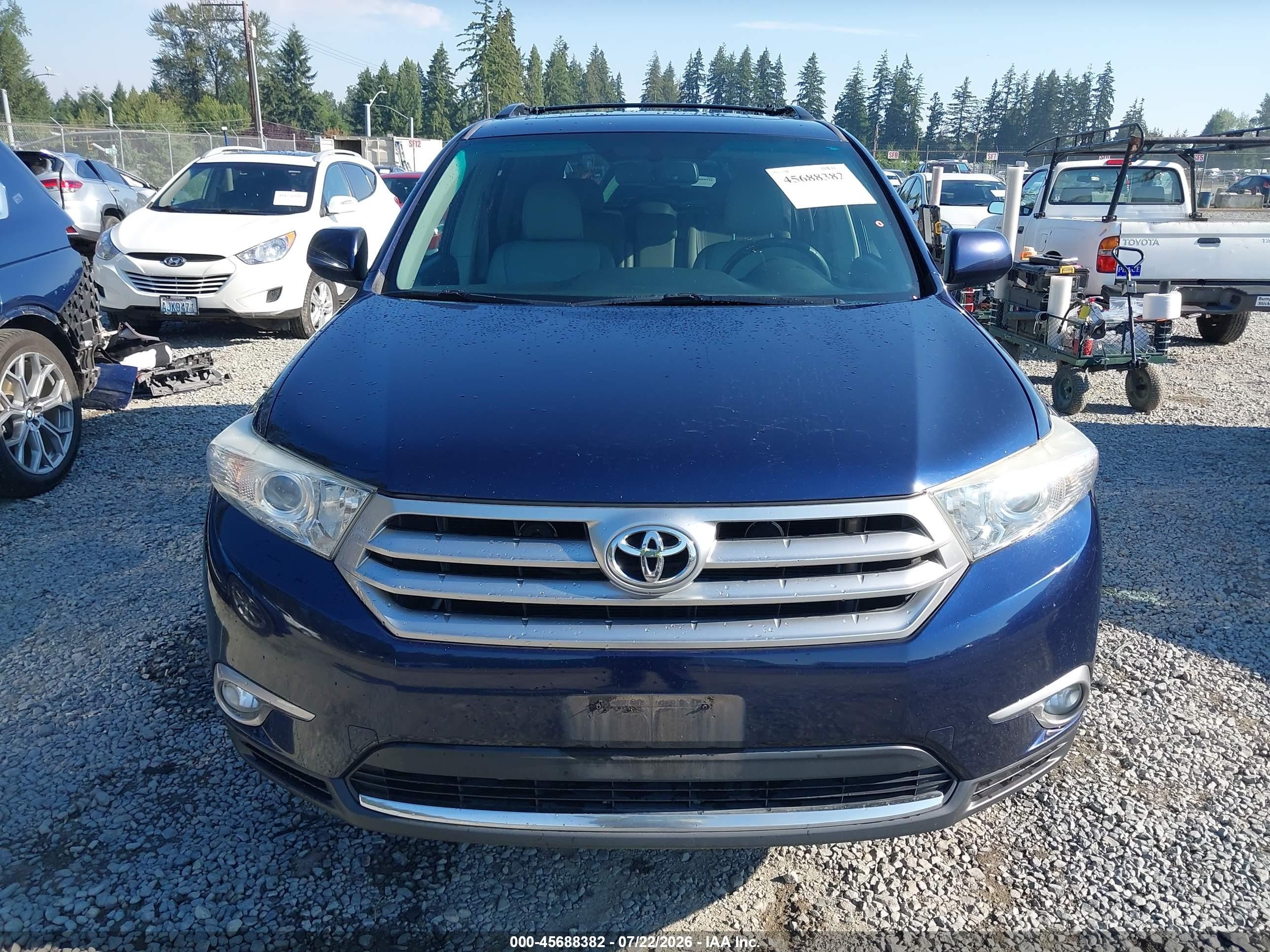2012 Toyota Highlander Se V6 Dark Blue vin: 5TDBK3EH0CS111135