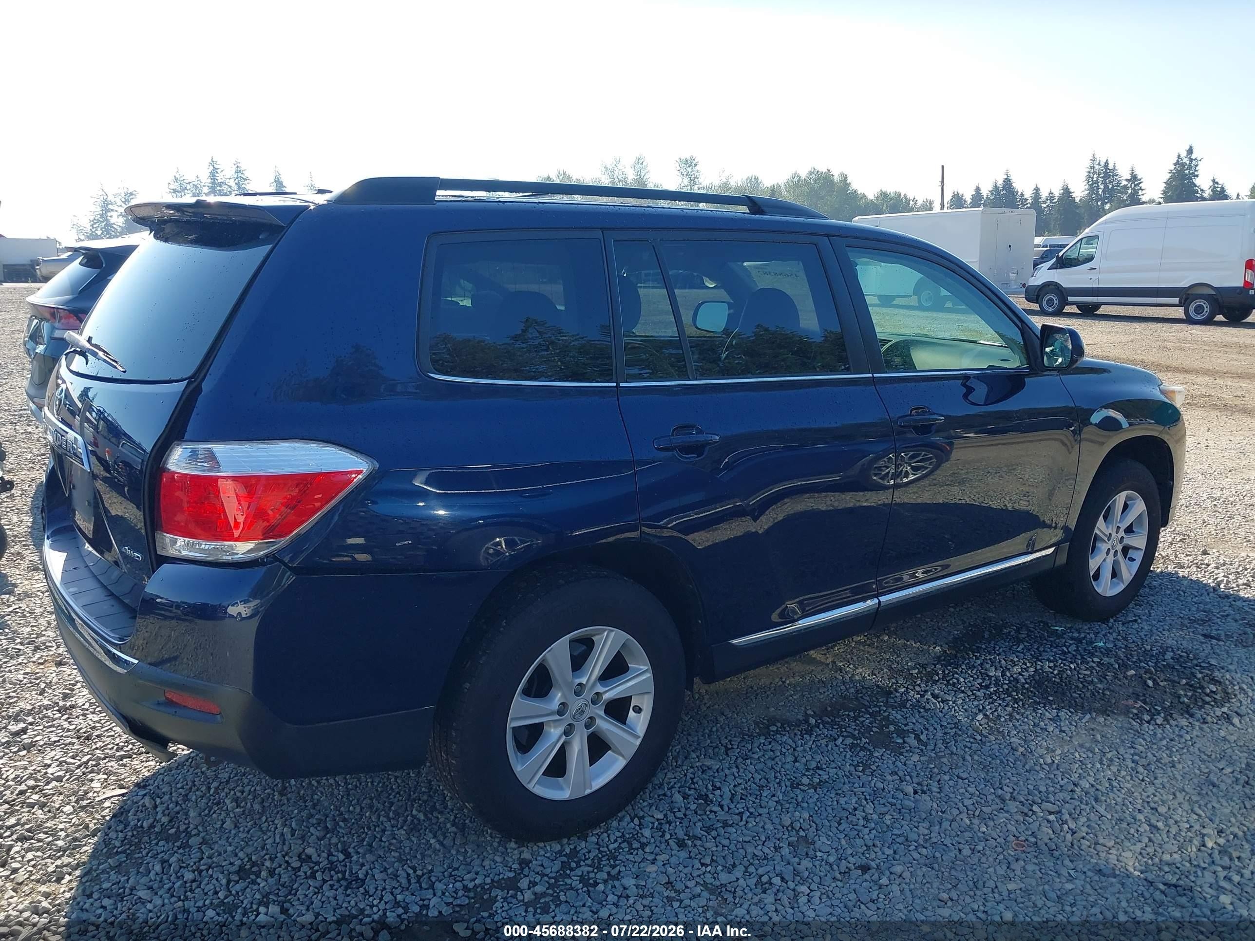 2012 Toyota Highlander Se V6 Dark Blue vin: 5TDBK3EH0CS111135