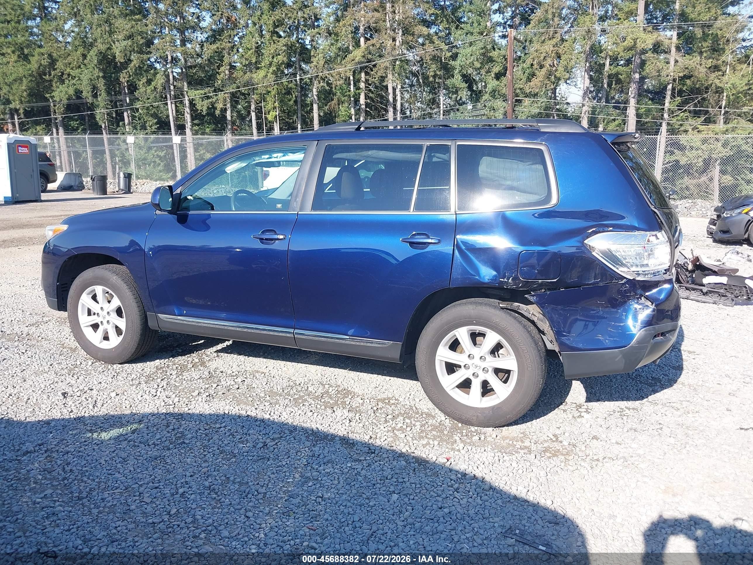2012 Toyota Highlander Se V6 Dark Blue vin: 5TDBK3EH0CS111135