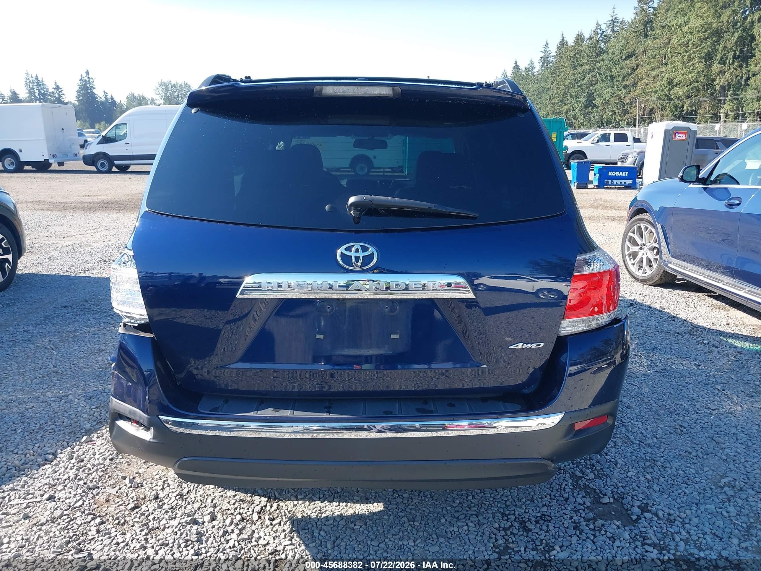 2012 Toyota Highlander Se V6 Dark Blue vin: 5TDBK3EH0CS111135