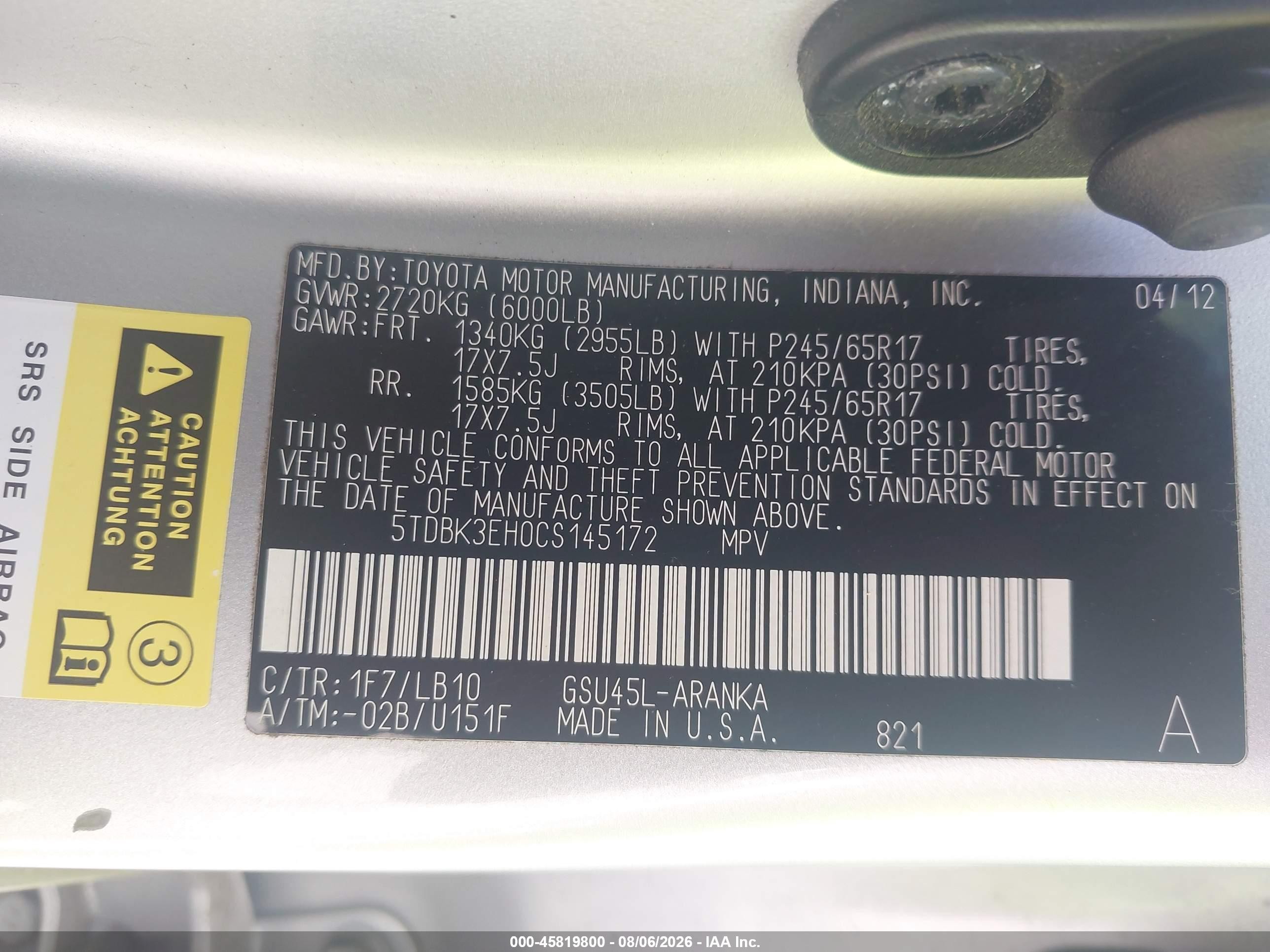2012 Toyota Highlander Se V6 Серебряный vin: 5TDBK3EH0CS145172
