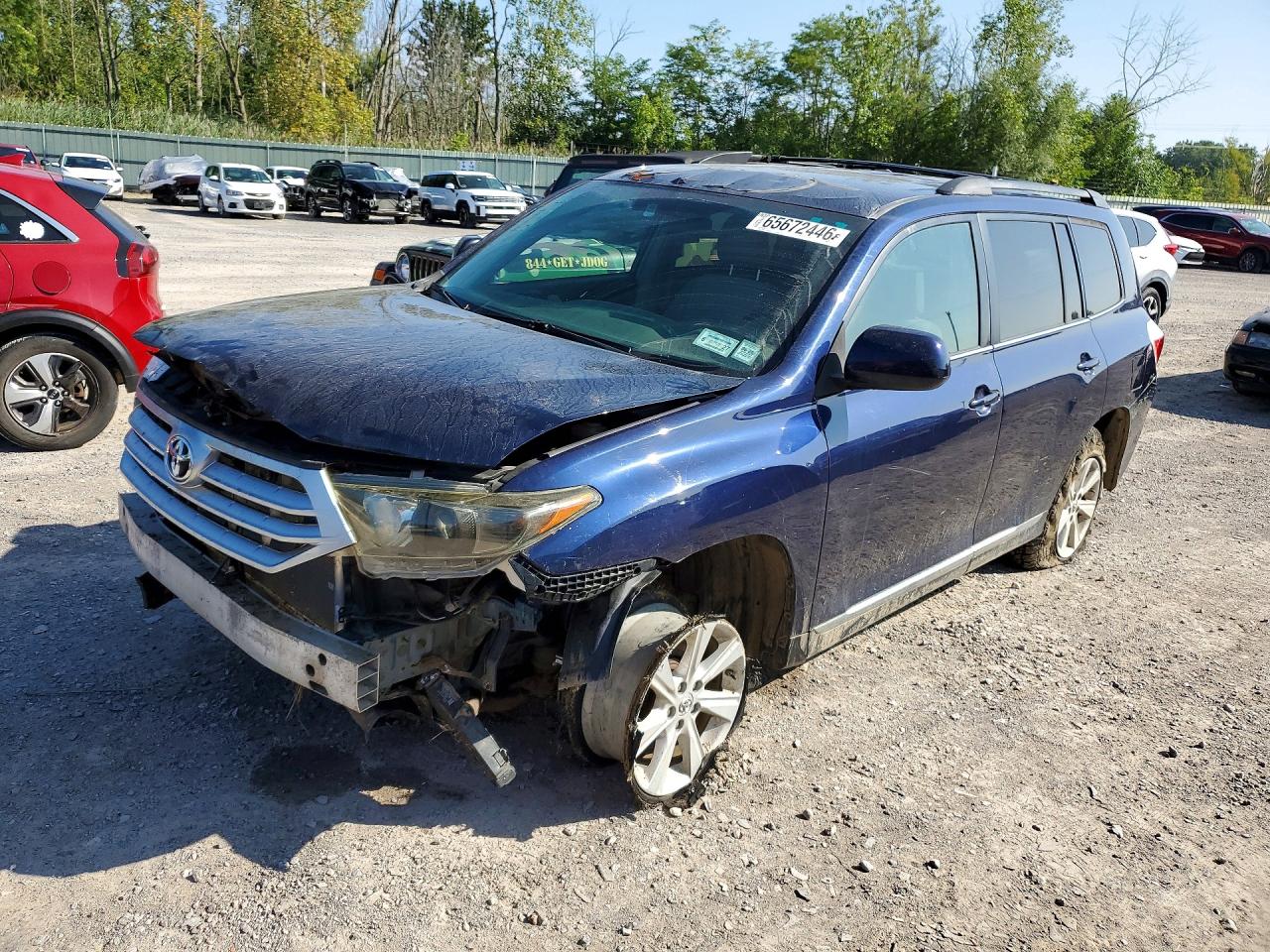 2013 Toyota Highlander Base Blue vin: 5TDBK3EH0DS198147