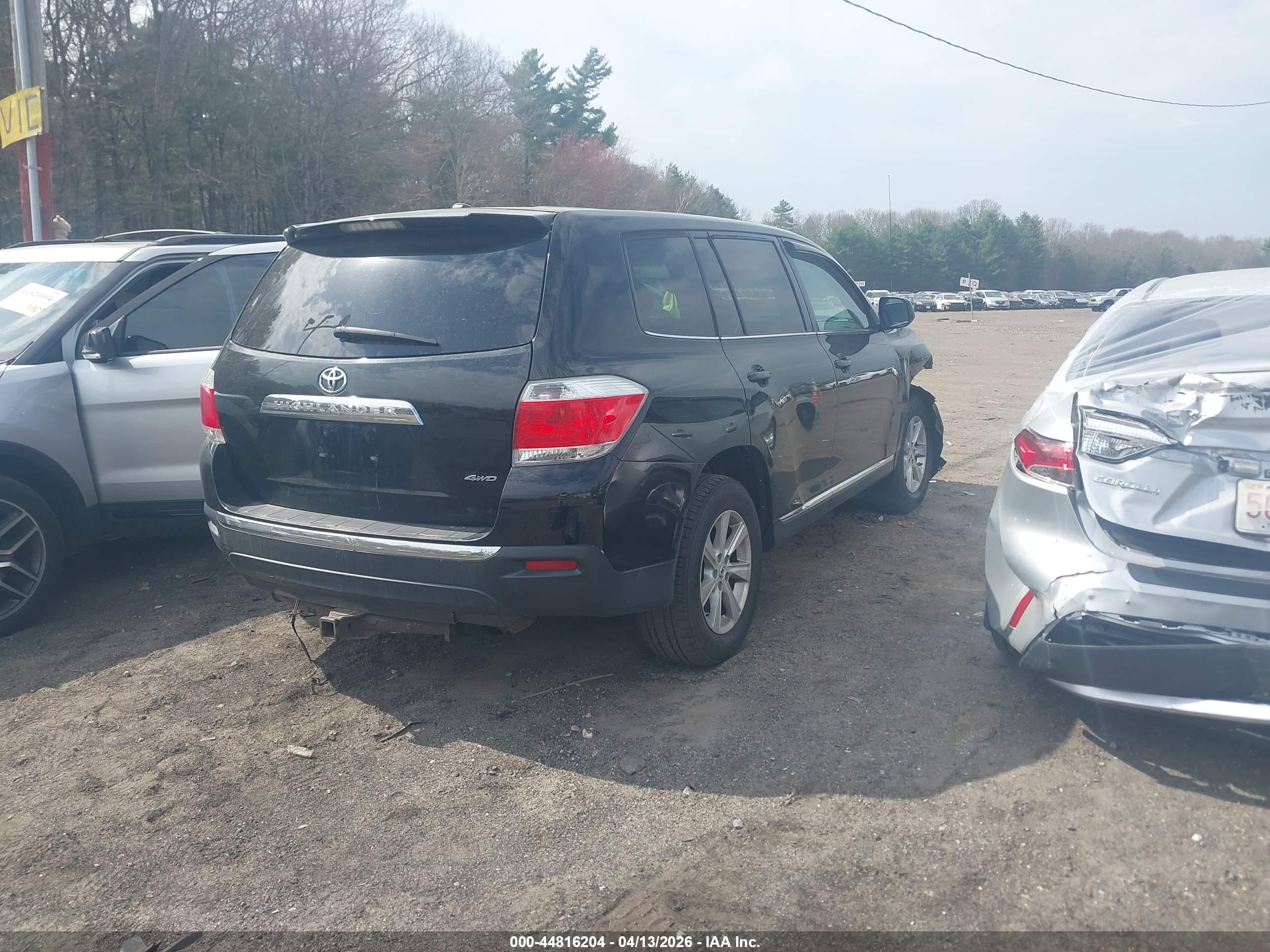 2011 Toyota Highlander Base V6 Black vin: 5TDBK3EH1BS046097