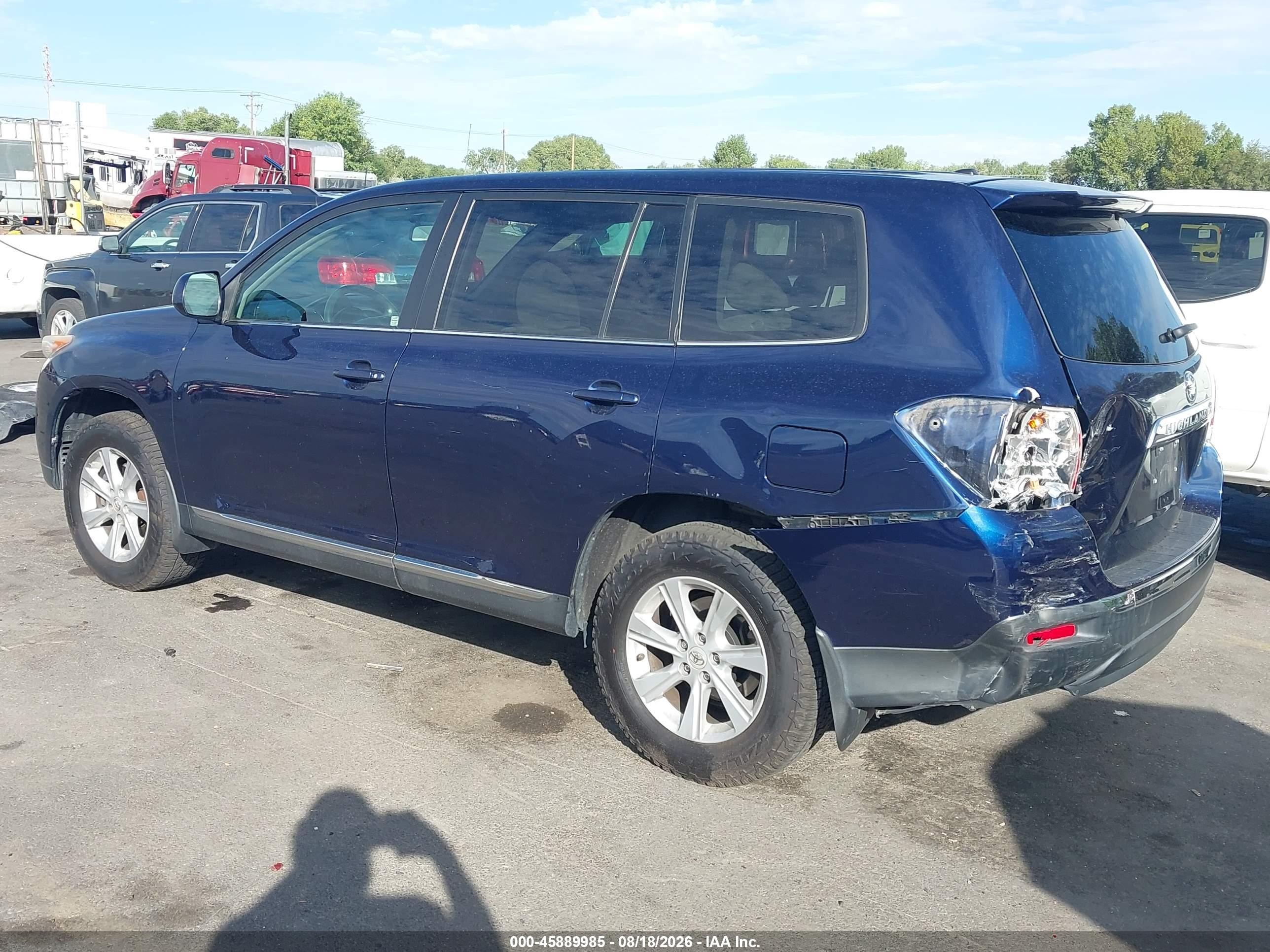 2011 Toyota Highlander Base V6 Dark Blue vin: 5TDBK3EH1BS062347