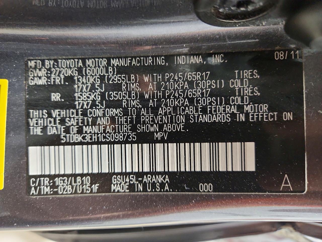 2012 Toyota Highlander Se Gray vin: 5TDBK3EH1CS098735