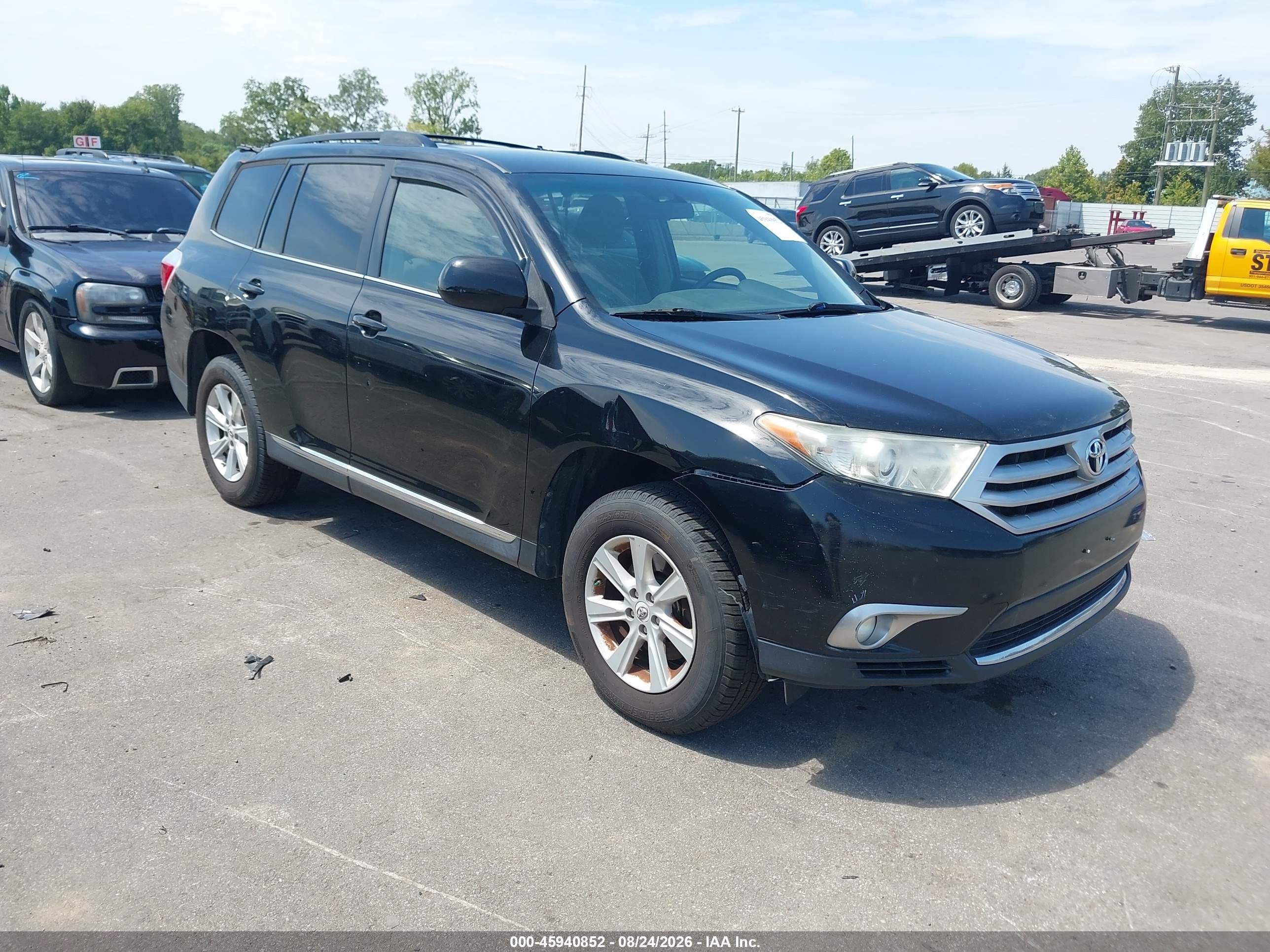 2013 Toyota Highlander Base Plus V6 Black vin: 5TDBK3EH1DS182703