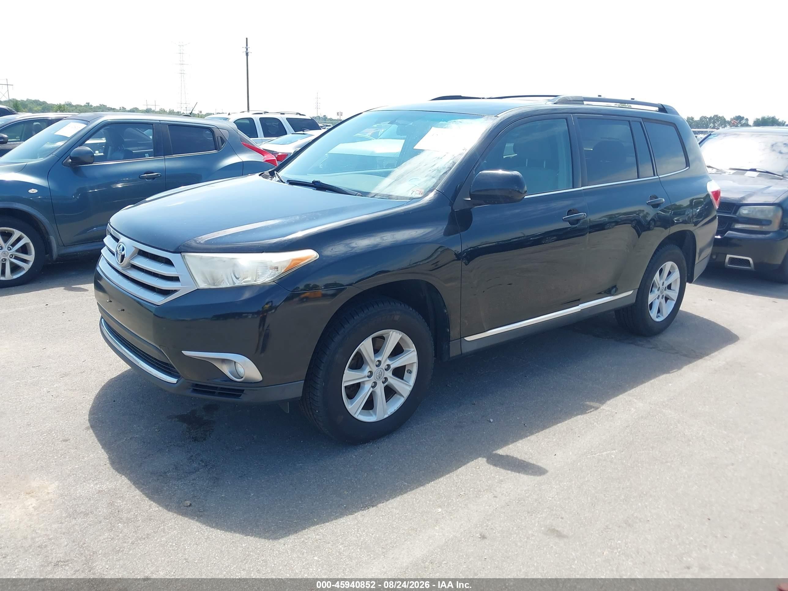 2013 Toyota Highlander Base Plus V6 Black vin: 5TDBK3EH1DS182703