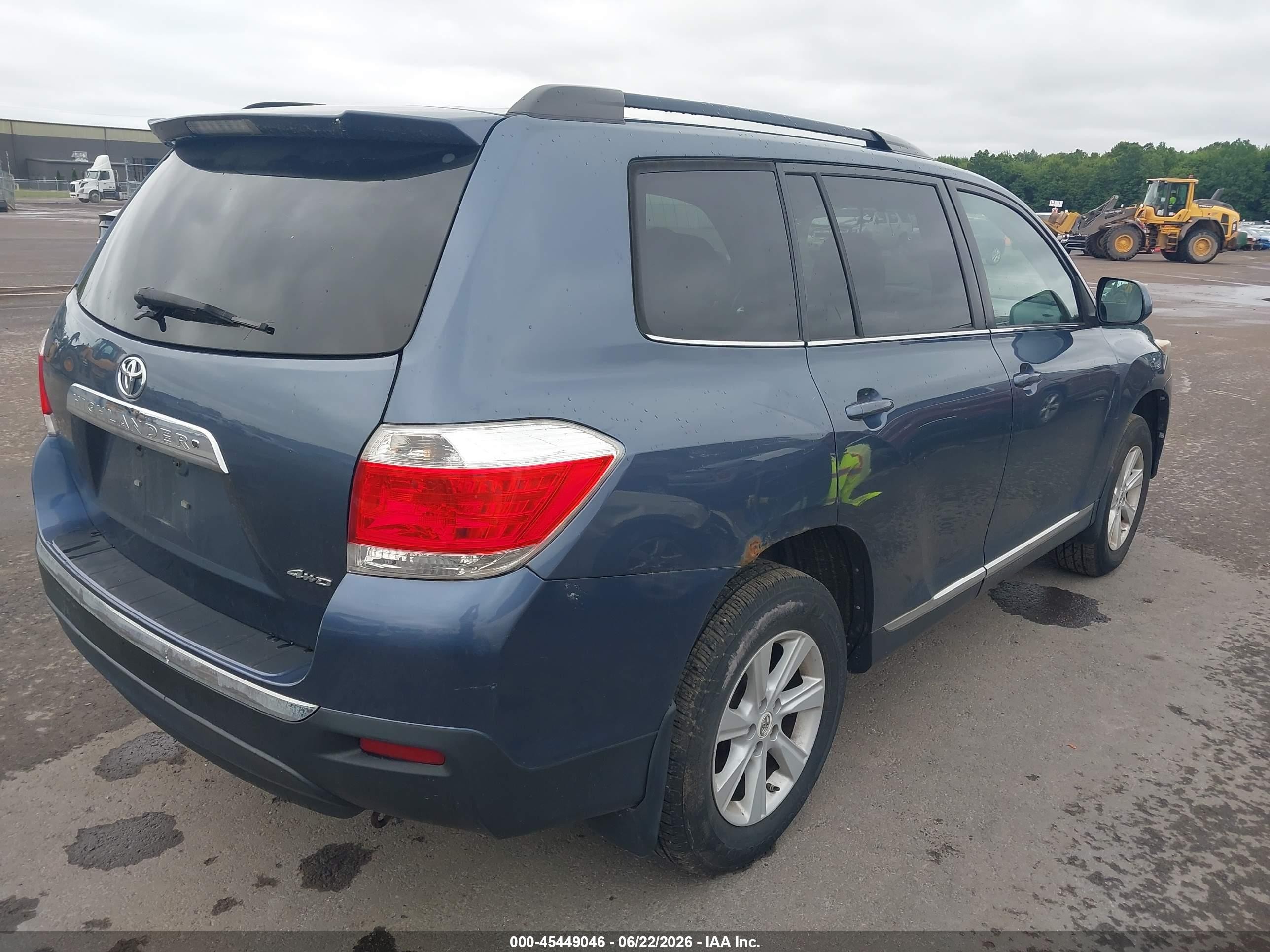 2013 Toyota Highlander Se V6 Blue vin: 5TDBK3EH1DS201461