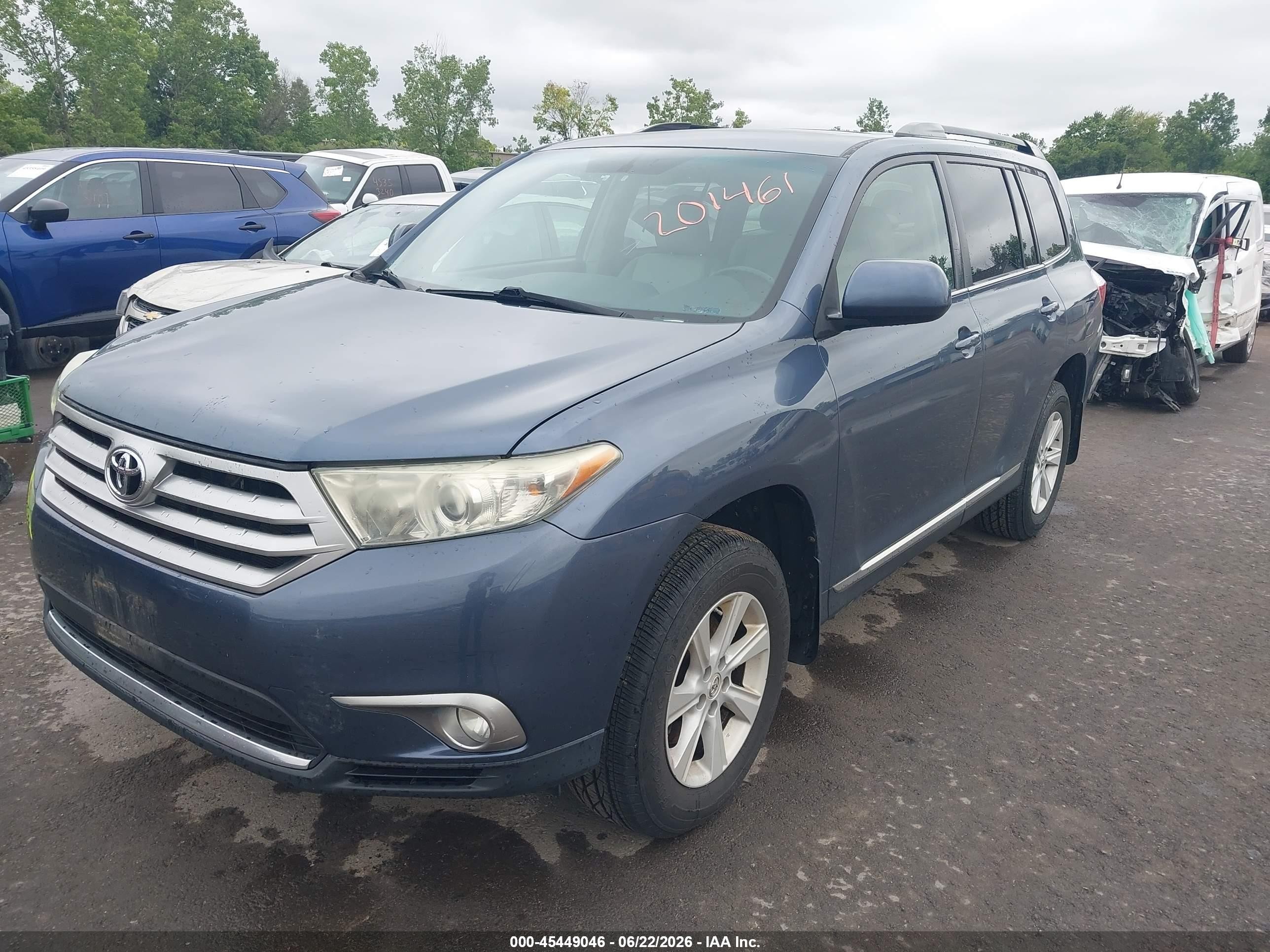2013 Toyota Highlander Se V6 Blue vin: 5TDBK3EH1DS201461