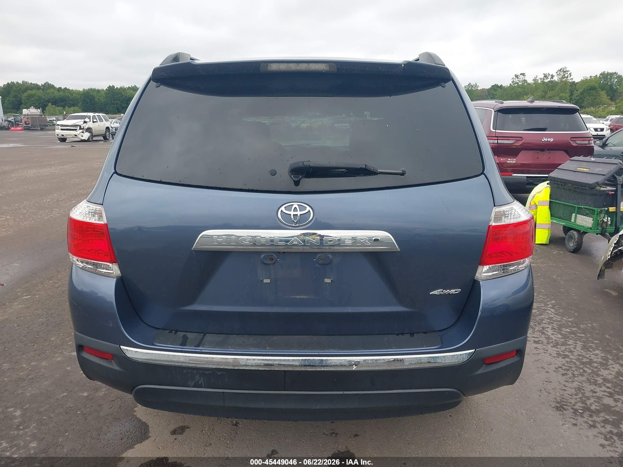 2013 Toyota Highlander Se V6 Blue vin: 5TDBK3EH1DS201461
