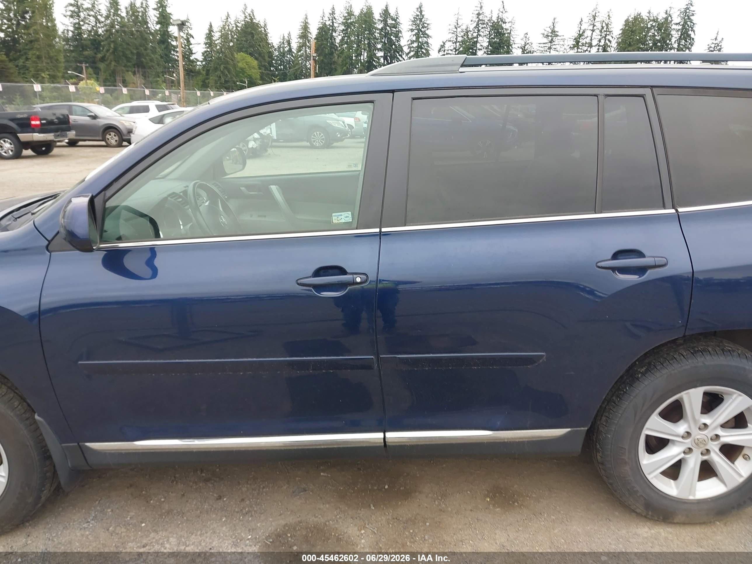 2013 Toyota Highlander Se V6 Blue vin: 5TDBK3EH1DS222116