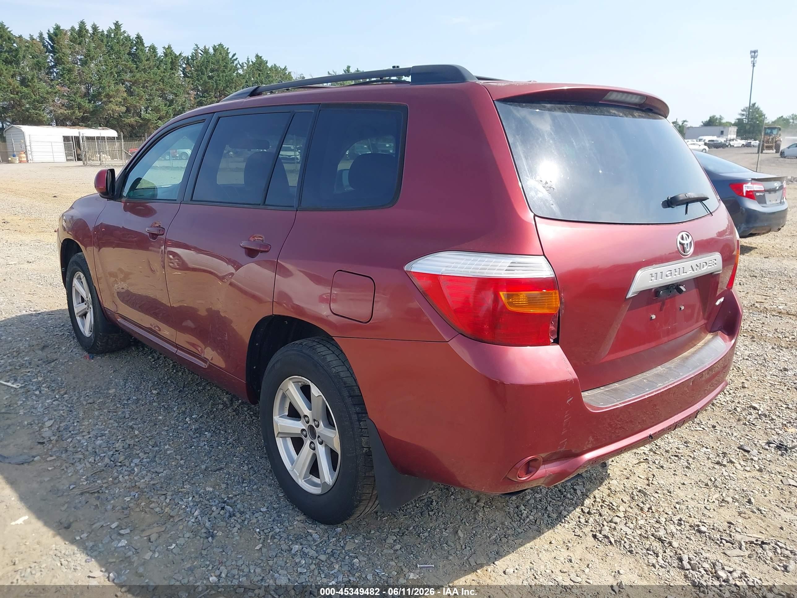 2010 Toyota Highlander Base V6 Maroon vin: 5TDBK3EH2AS025578