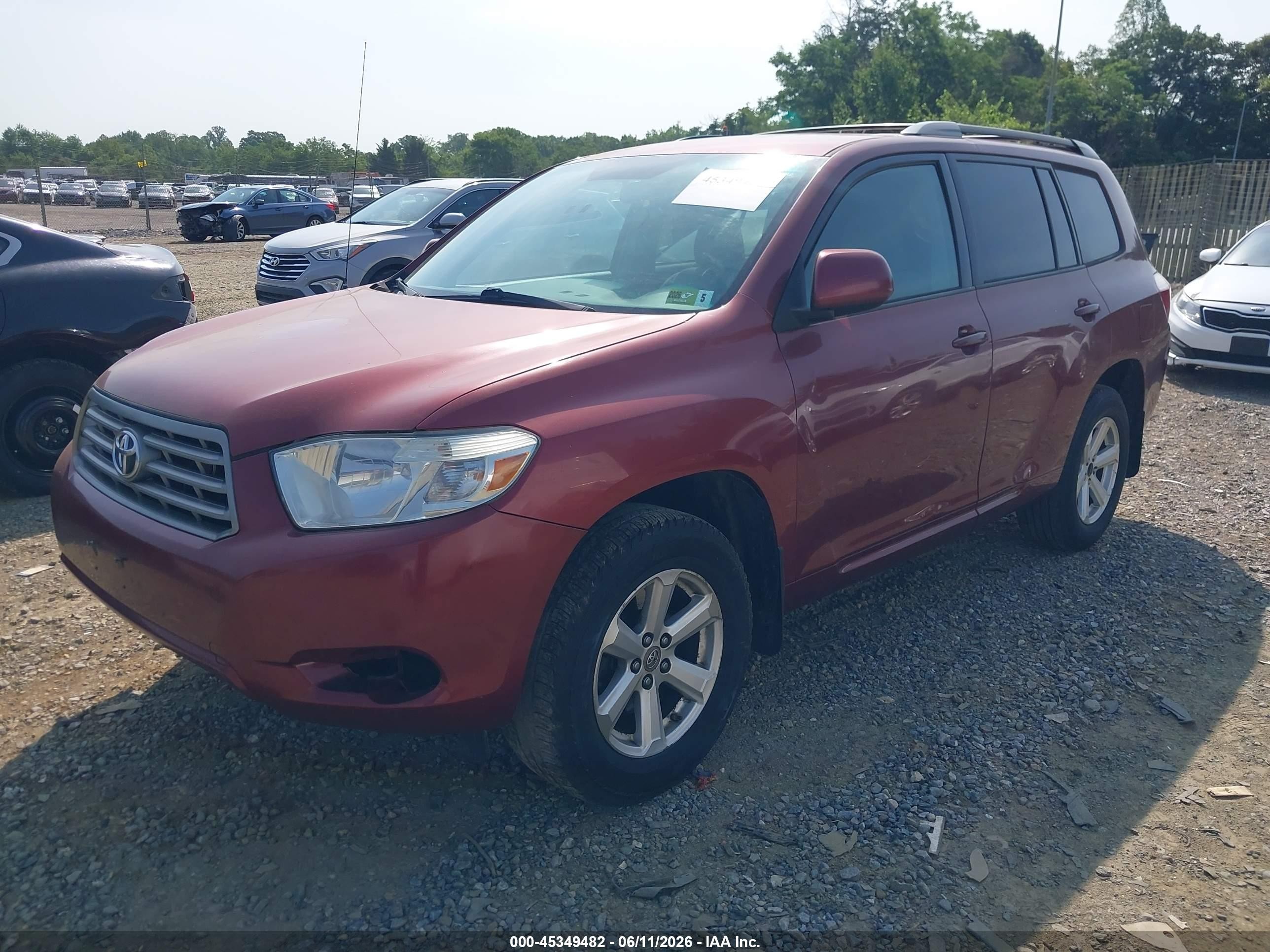2010 Toyota Highlander Base V6 Maroon vin: 5TDBK3EH2AS025578