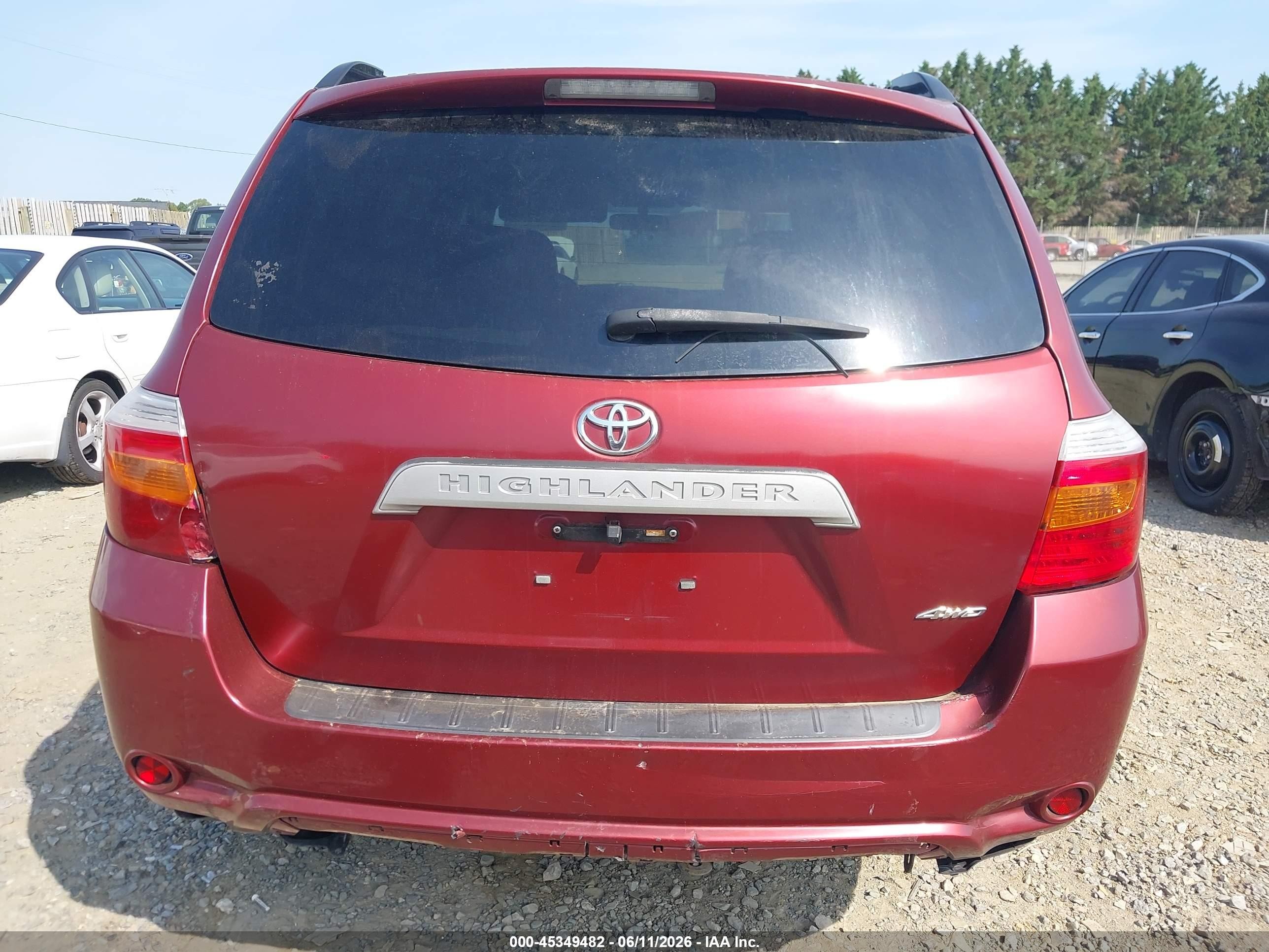 2010 Toyota Highlander Base V6 Maroon vin: 5TDBK3EH2AS025578