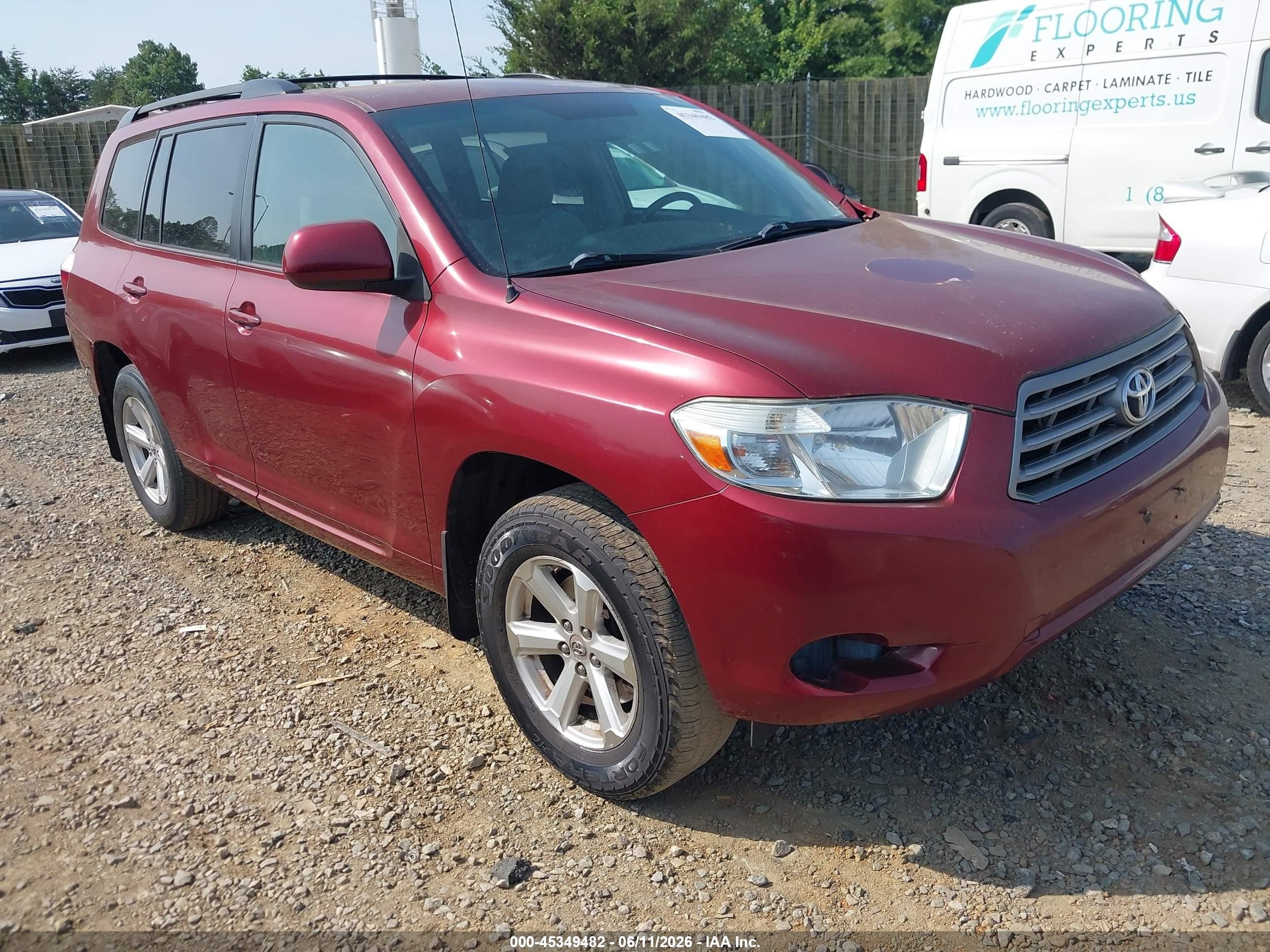 2010 Toyota Highlander Base V6 Maroon vin: 5TDBK3EH2AS025578