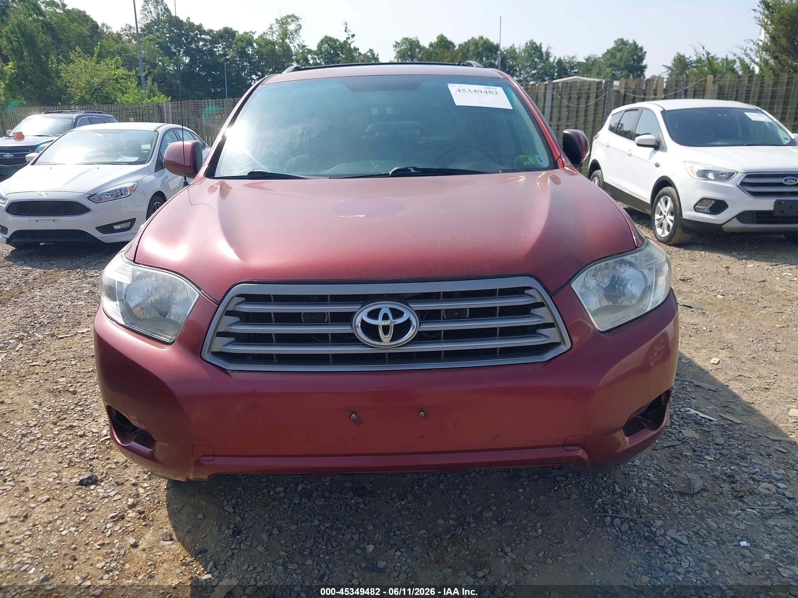2010 Toyota Highlander Base V6 Maroon vin: 5TDBK3EH2AS025578