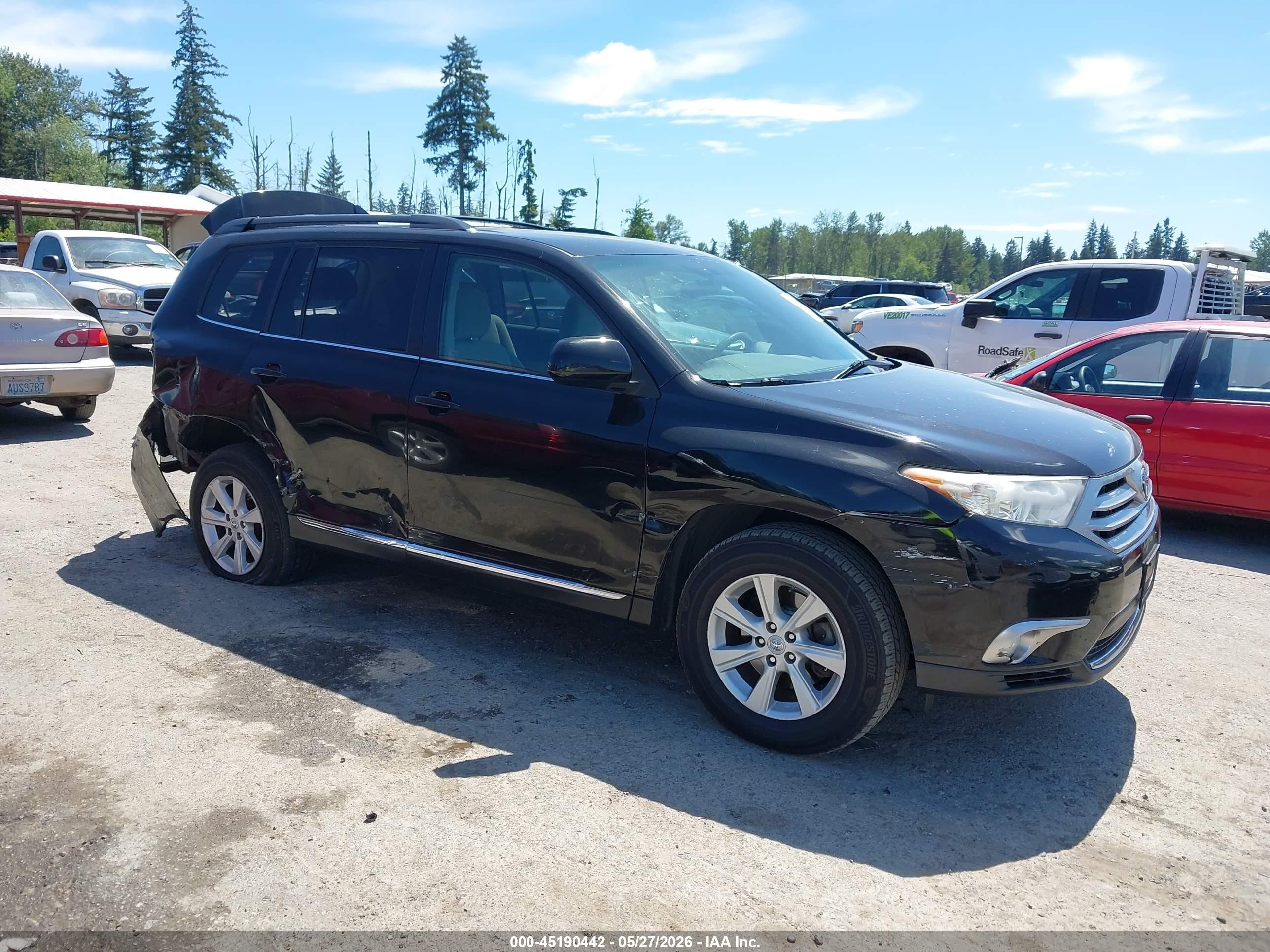 2011 Toyota Highlander Base V6 Black vin: 5TDBK3EH2BS063734