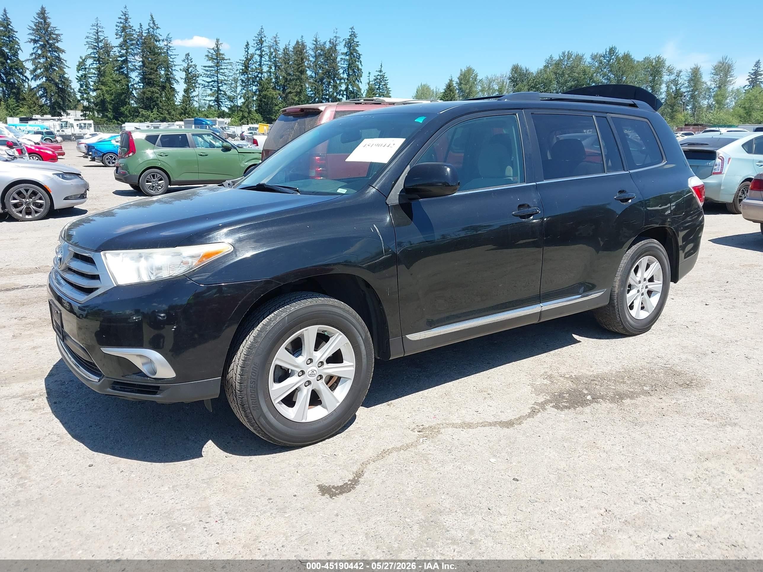 2011 Toyota Highlander Base V6 Black vin: 5TDBK3EH2BS063734