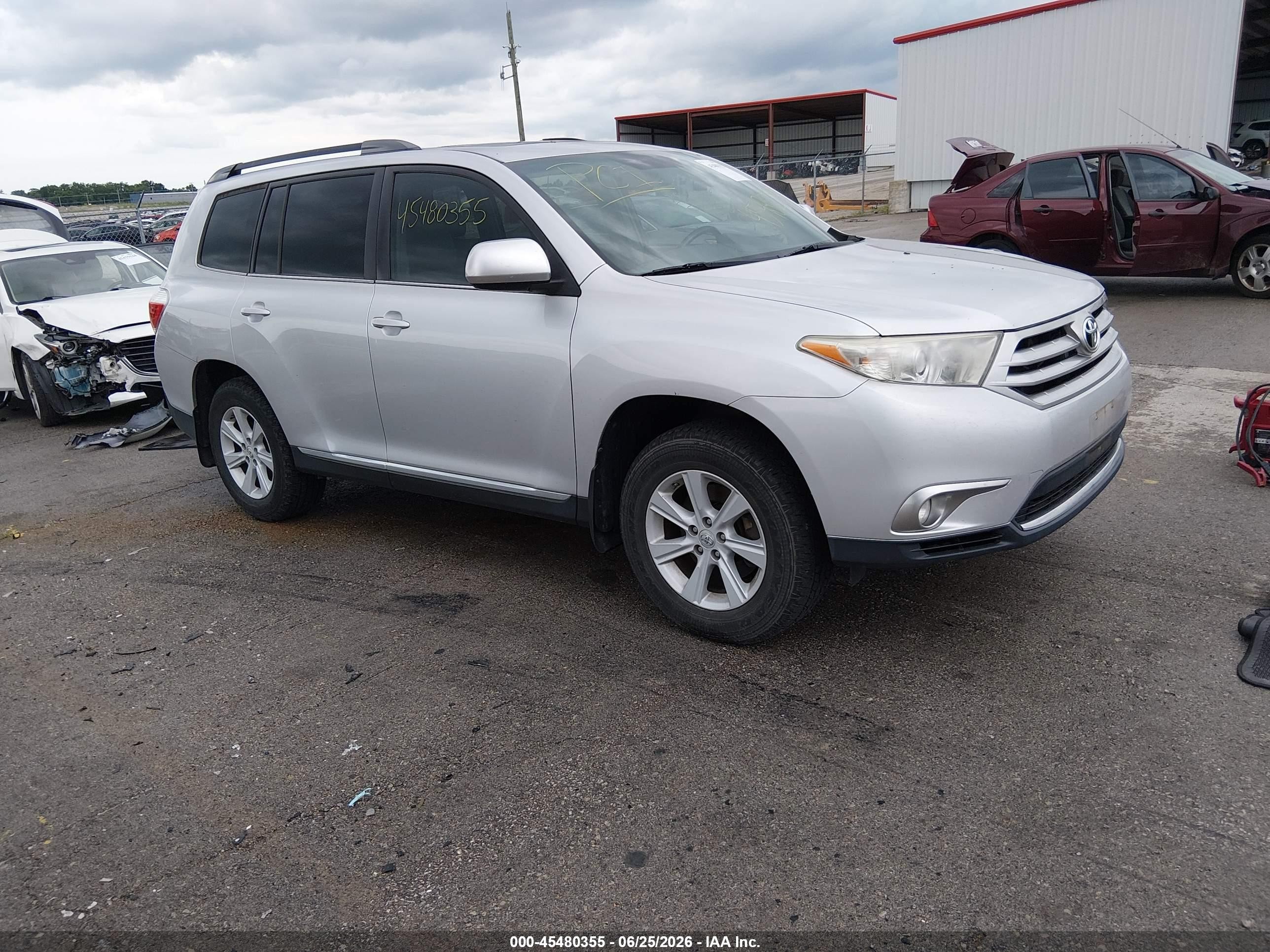 2012 Toyota Highlander Se V6 Silver vin: 5TDBK3EH2CS118359