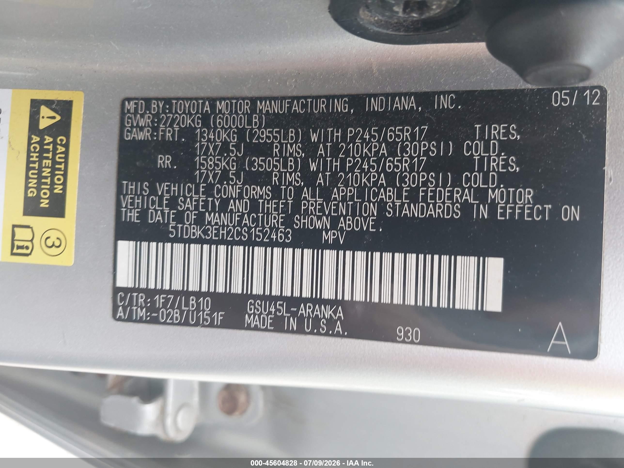 2012 Toyota Highlander Se V6 Silver vin: 5TDBK3EH2CS152463