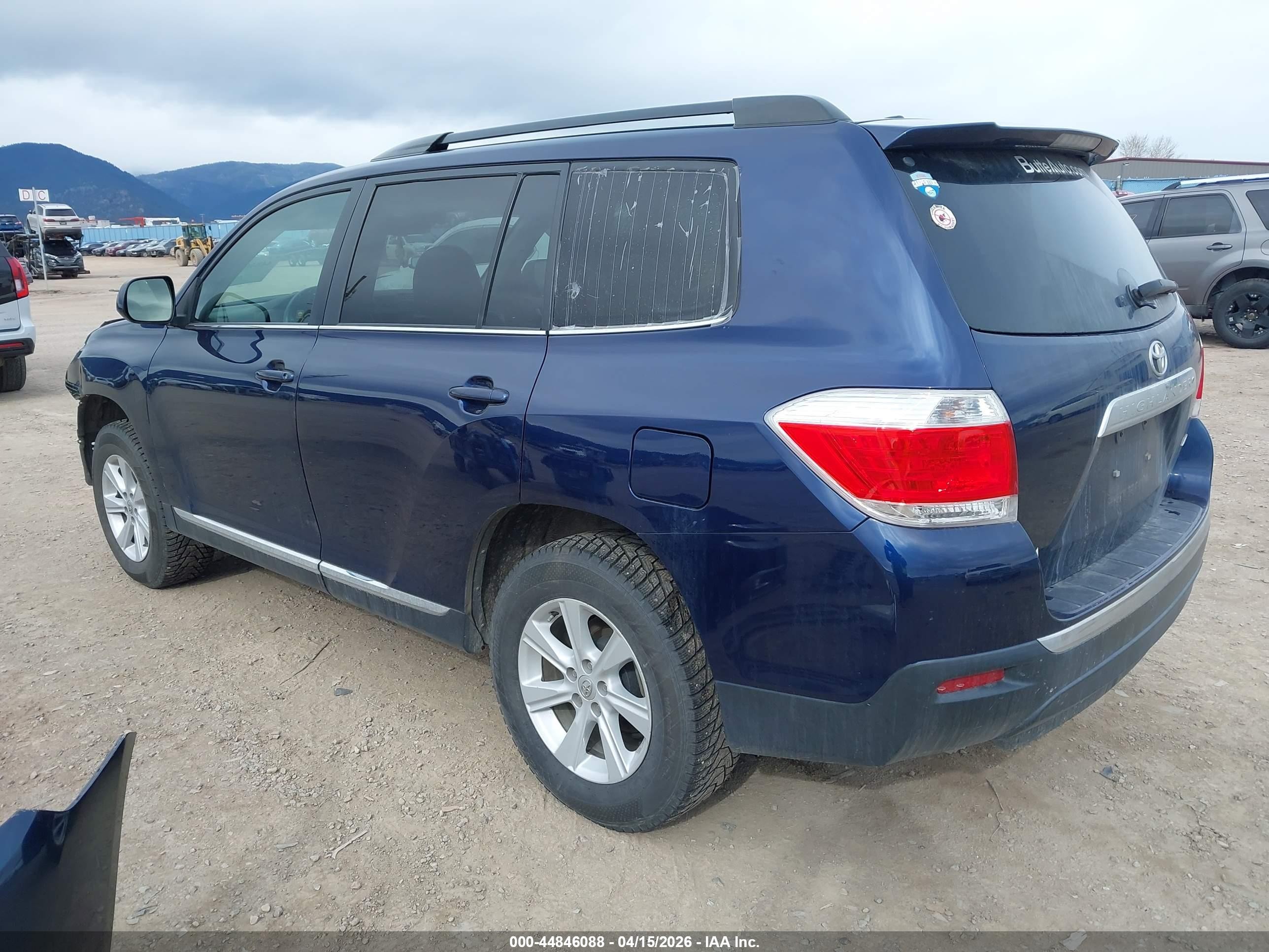 2013 Toyota Highlander Se V6 Blue vin: 5TDBK3EH2DS199753