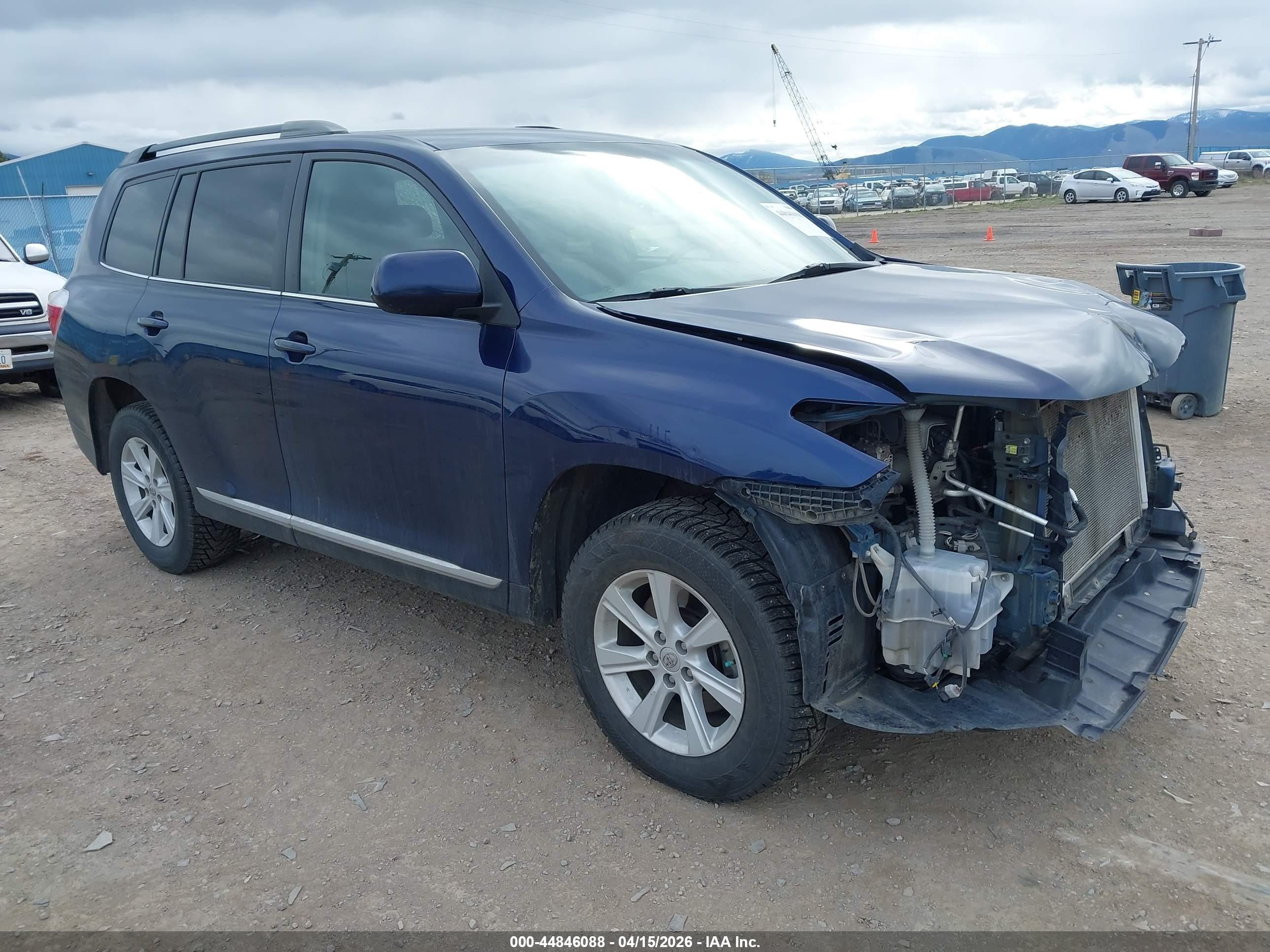 2013 Toyota Highlander Se V6 Blue vin: 5TDBK3EH2DS199753