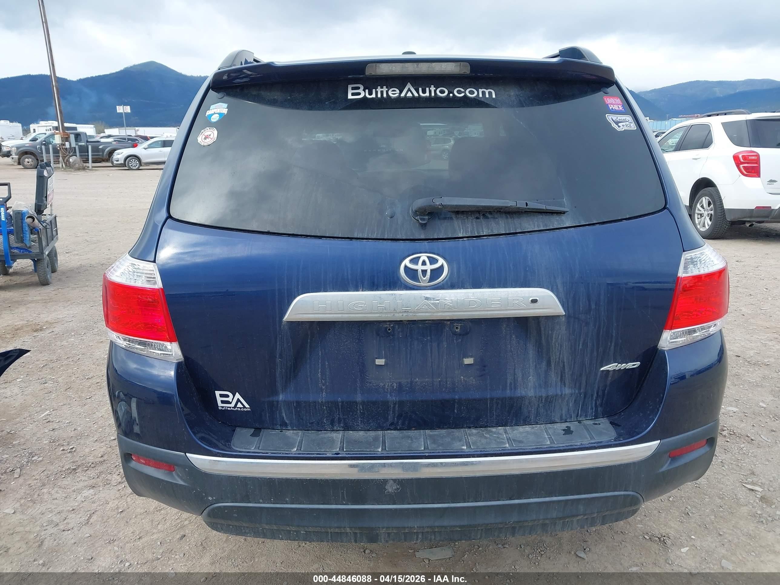 2013 Toyota Highlander Se V6 Blue vin: 5TDBK3EH2DS199753