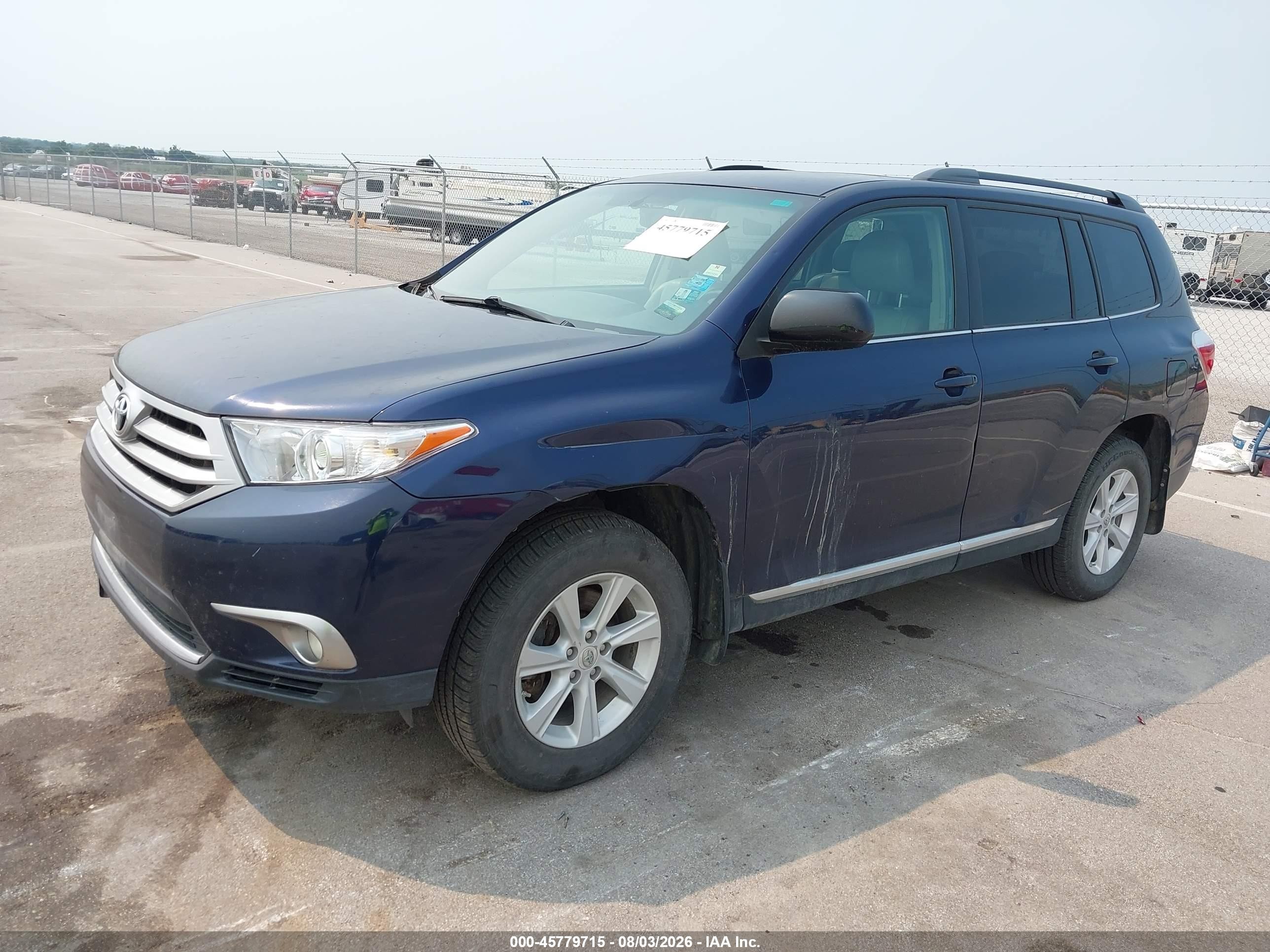 2013 Toyota Highlander Se V6 Синий vin: 5TDBK3EH2DS219290