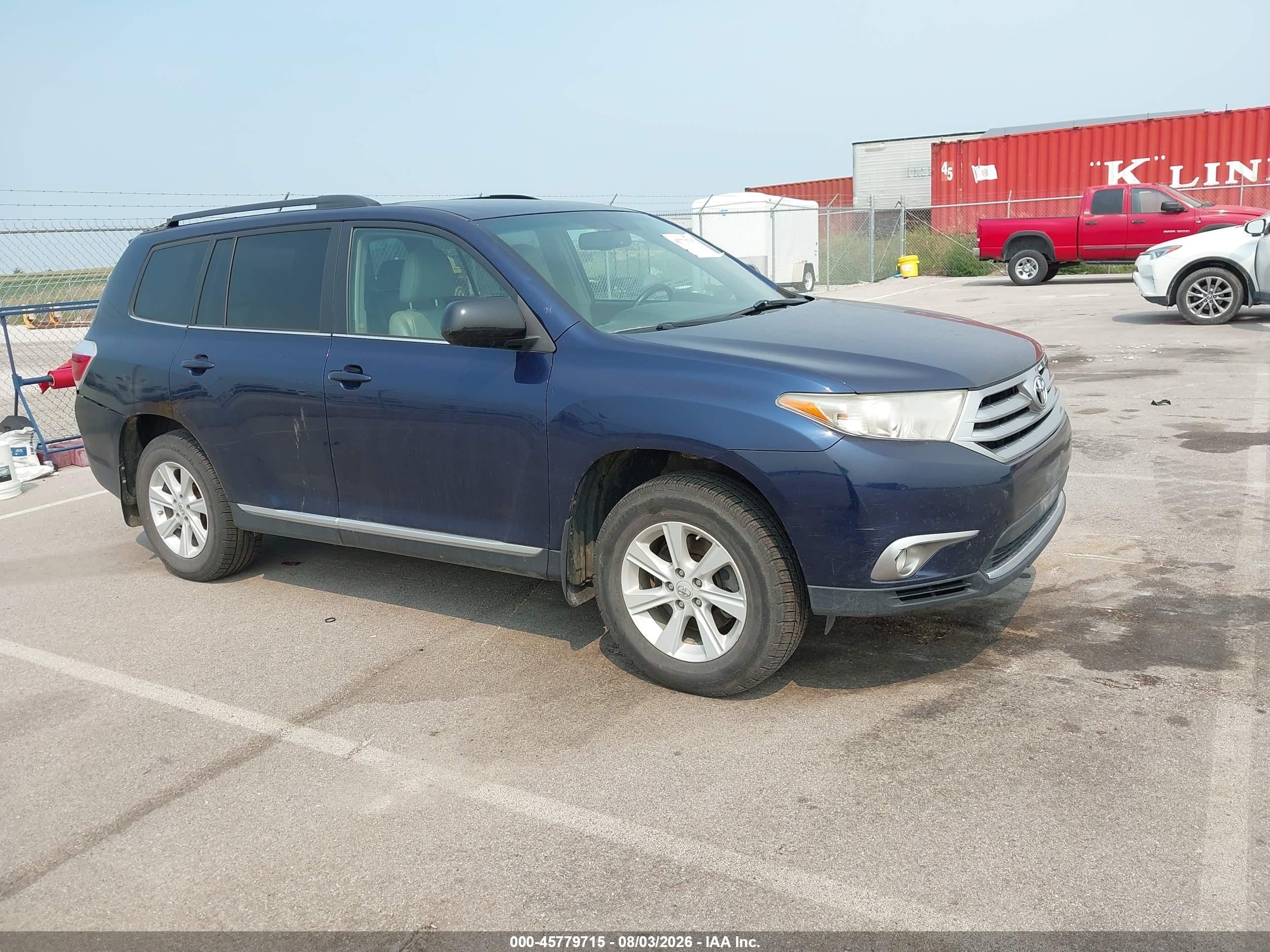 2013 Toyota Highlander Se V6 Blue vin: 5TDBK3EH2DS219290