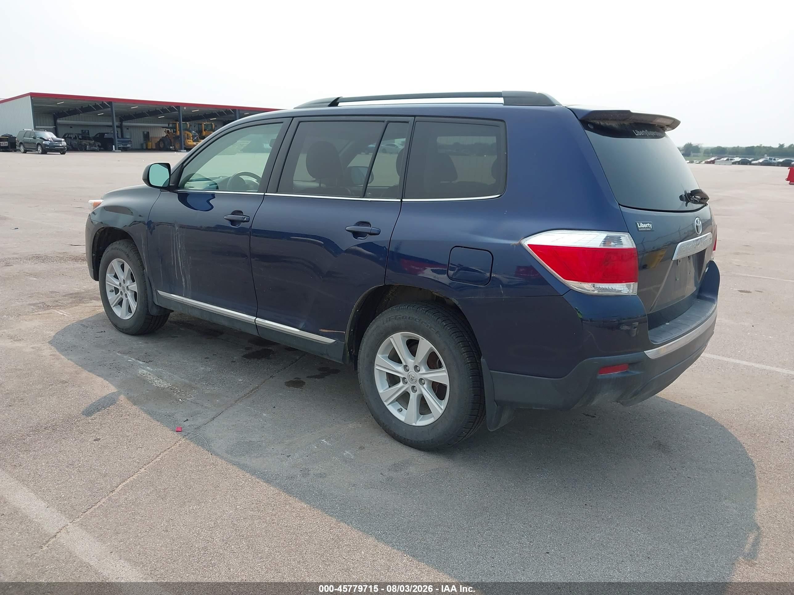 2013 Toyota Highlander Se V6 Синий vin: 5TDBK3EH2DS219290