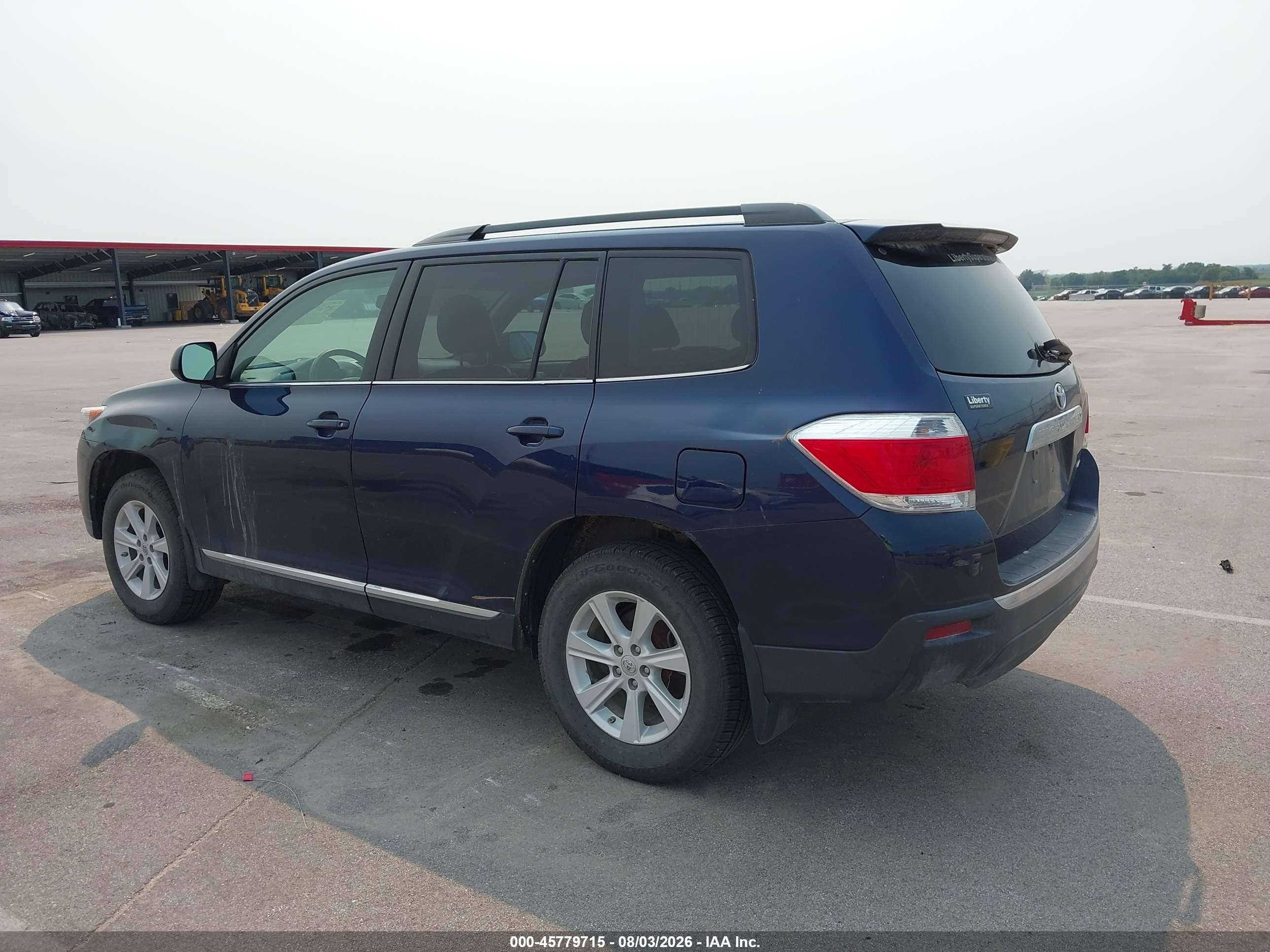 2013 Toyota Highlander Se V6 Синий vin: 5TDBK3EH2DS219290