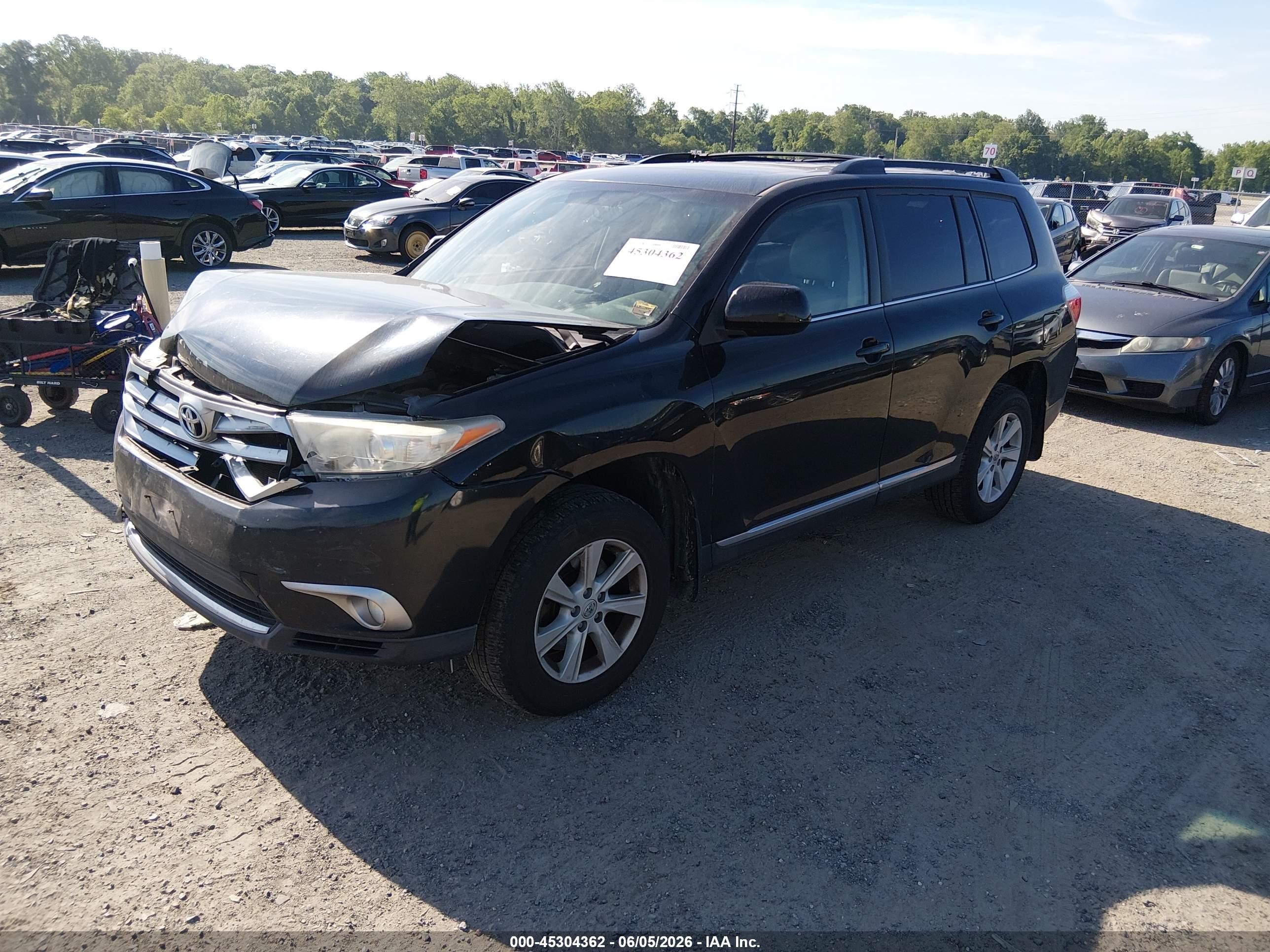 2013 Toyota Highlander Se V6 Black vin: 5TDBK3EH2DS239491