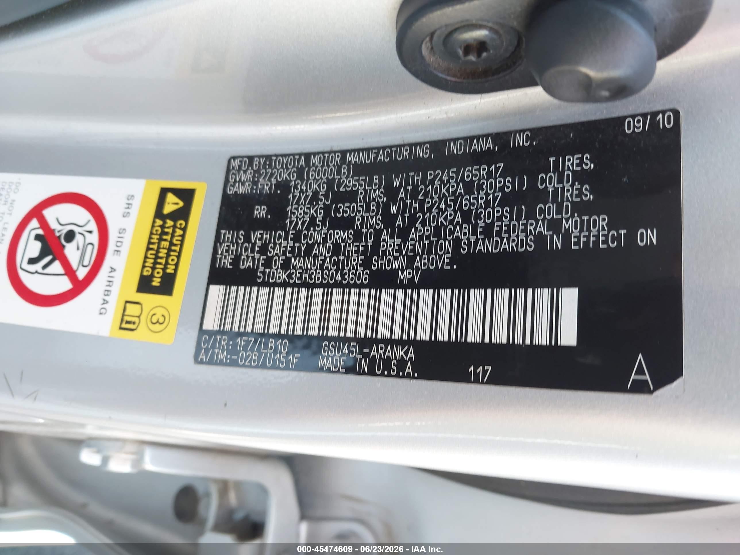 2011 Toyota Highlander Se V6 Silver vin: 5TDBK3EH3BS043606