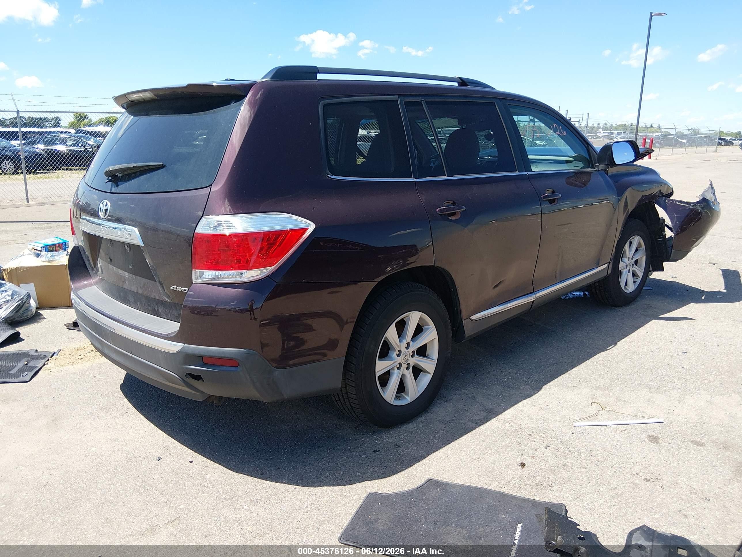 2011 Toyota Highlander Se V6 Maroon vin: 5TDBK3EH3BS045646